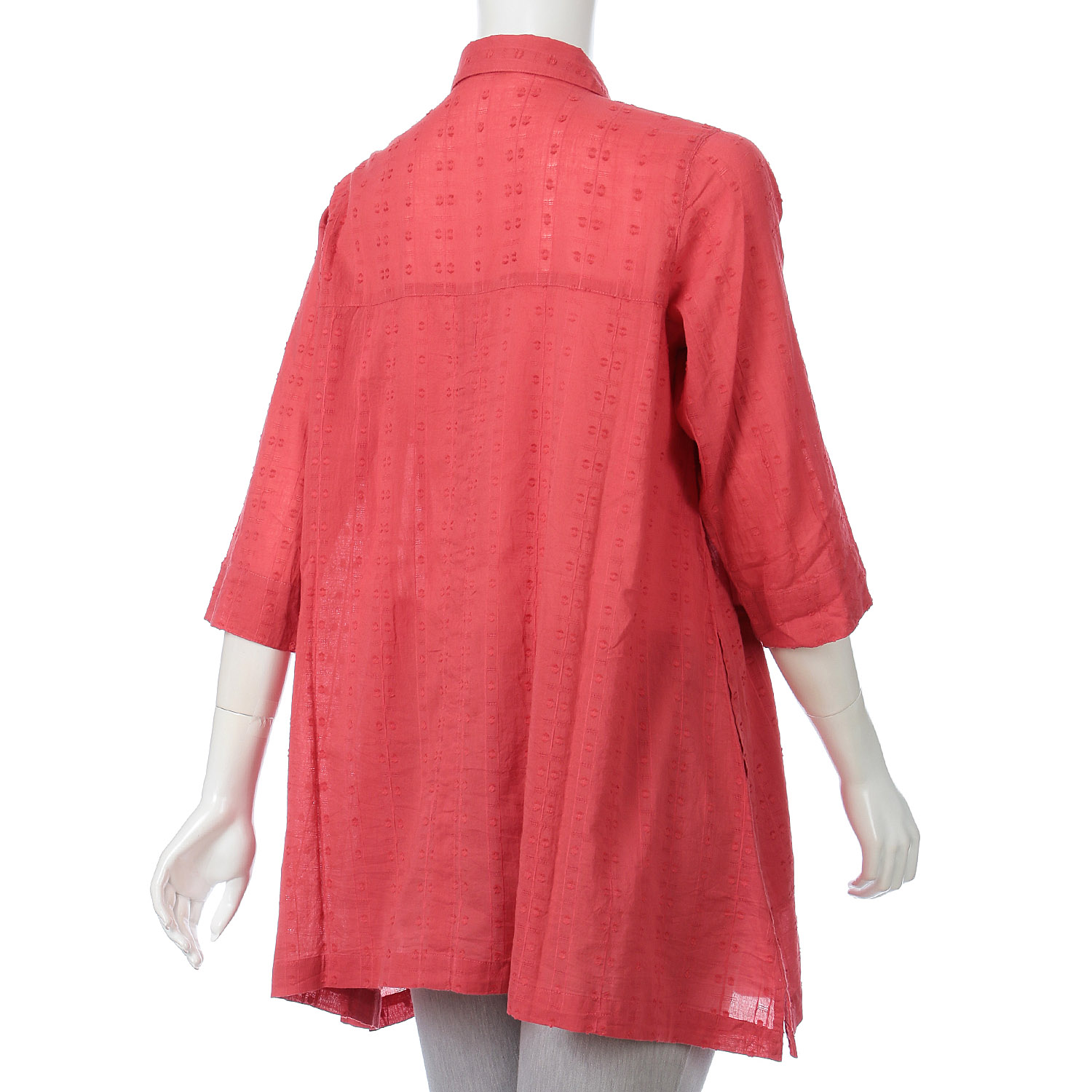 インディゴ ドビー織チュニックブラウス - 画像8