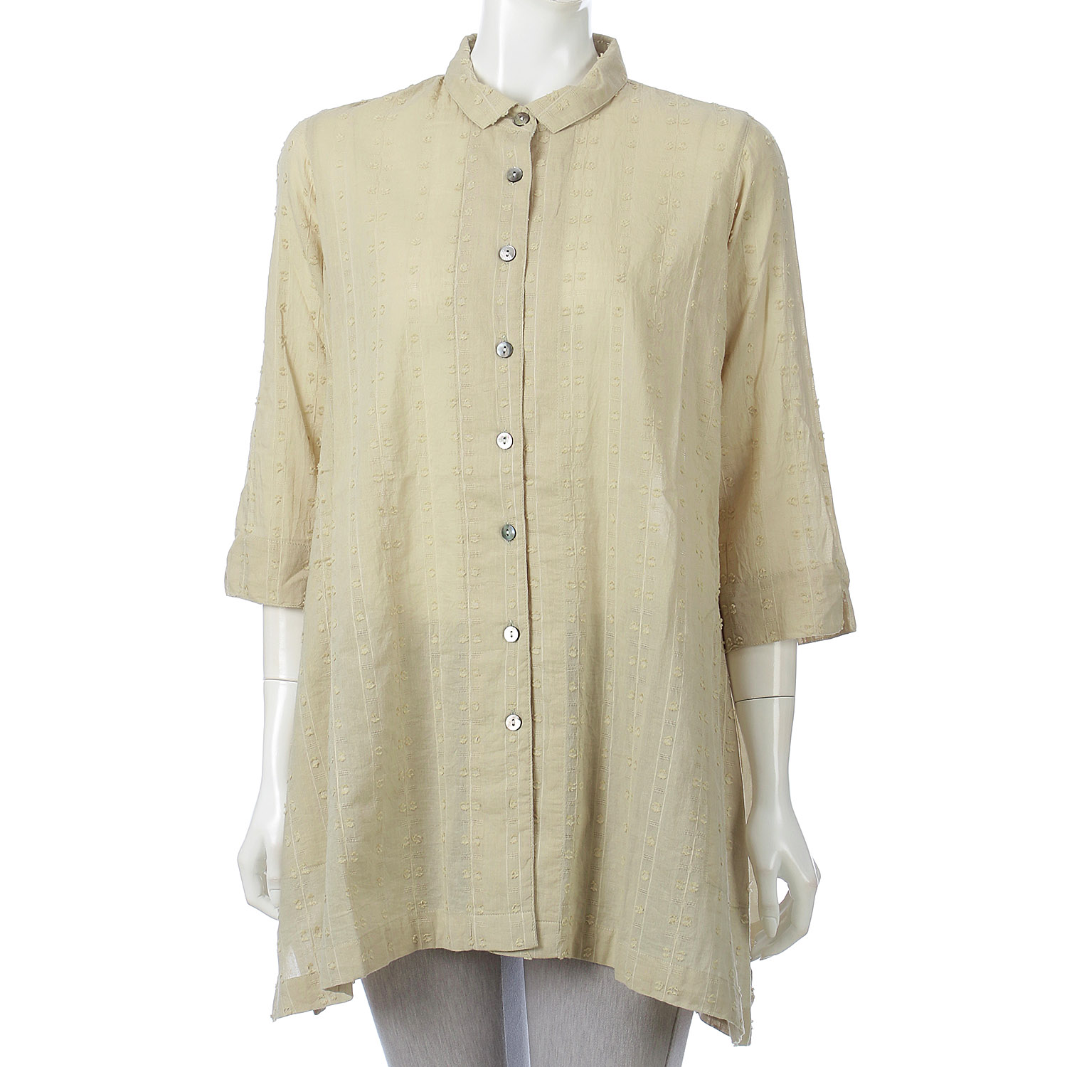 インディゴ ドビー織チュニックブラウス - 画像10