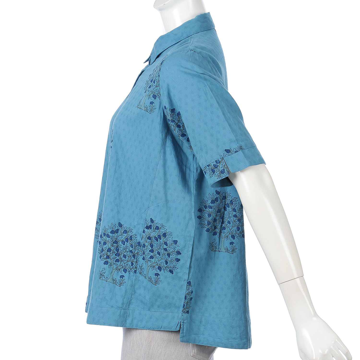 インディゴ ビッグモチーフプリントブラウス - 画像9