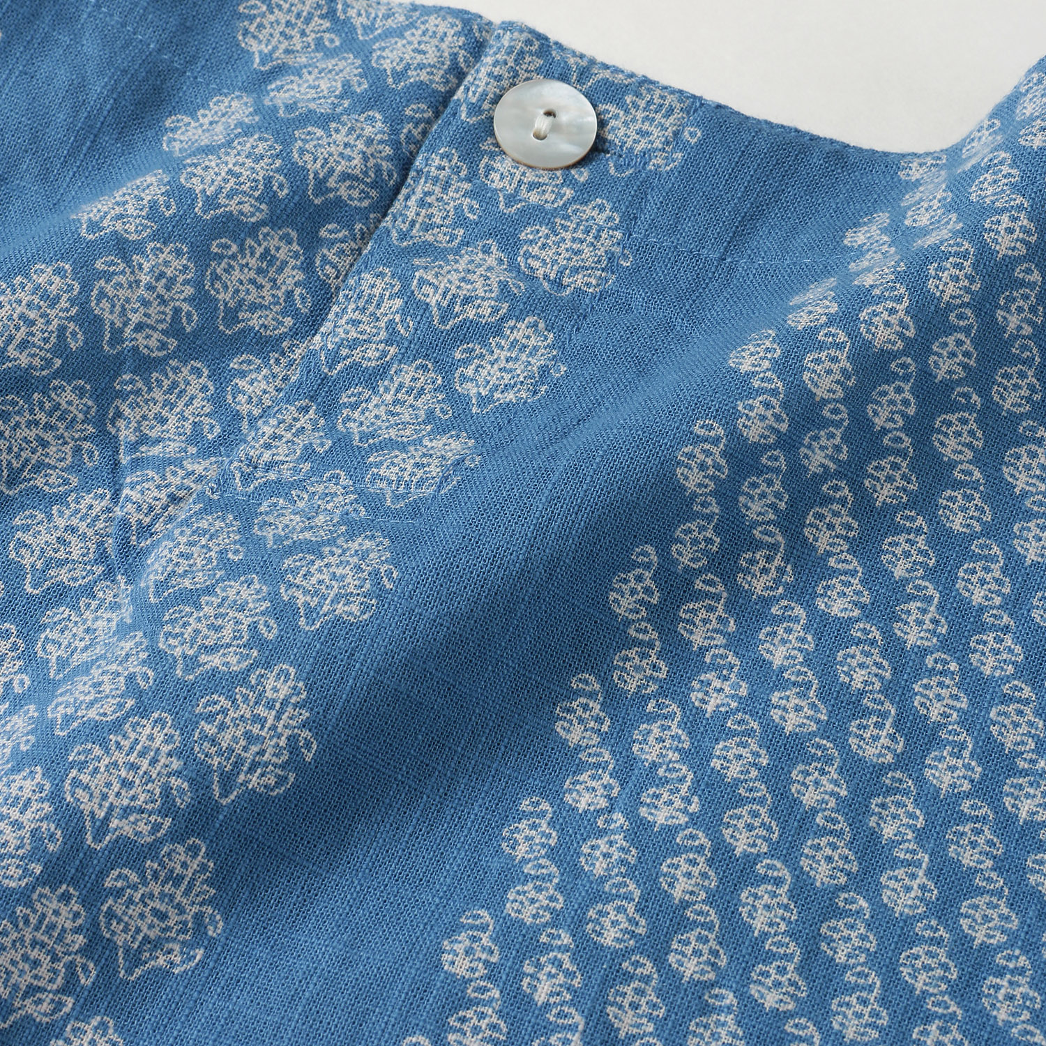 インディゴ モノトーン小花柄プリントチュニック - 画像11