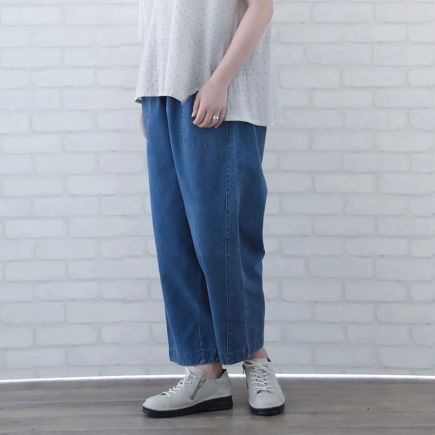 インディゴ ヘビーウォッシュコットンパンツ - 画像9