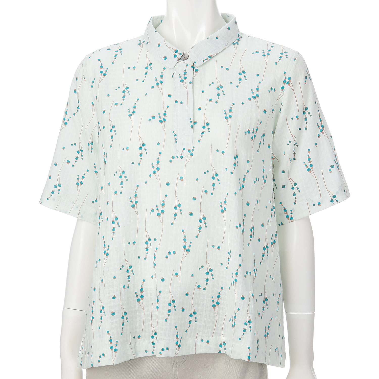 インディゴ 小さい実プリントプルオーバー - 画像2