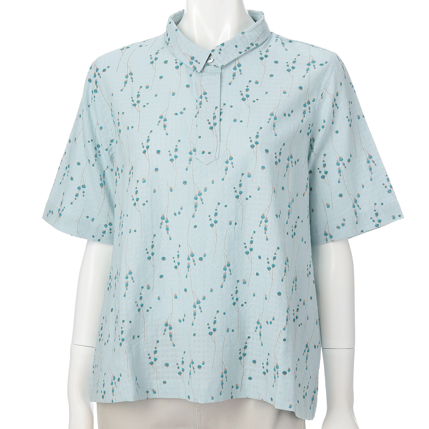 インディゴ 小さい実プリントプルオーバー - 画像3