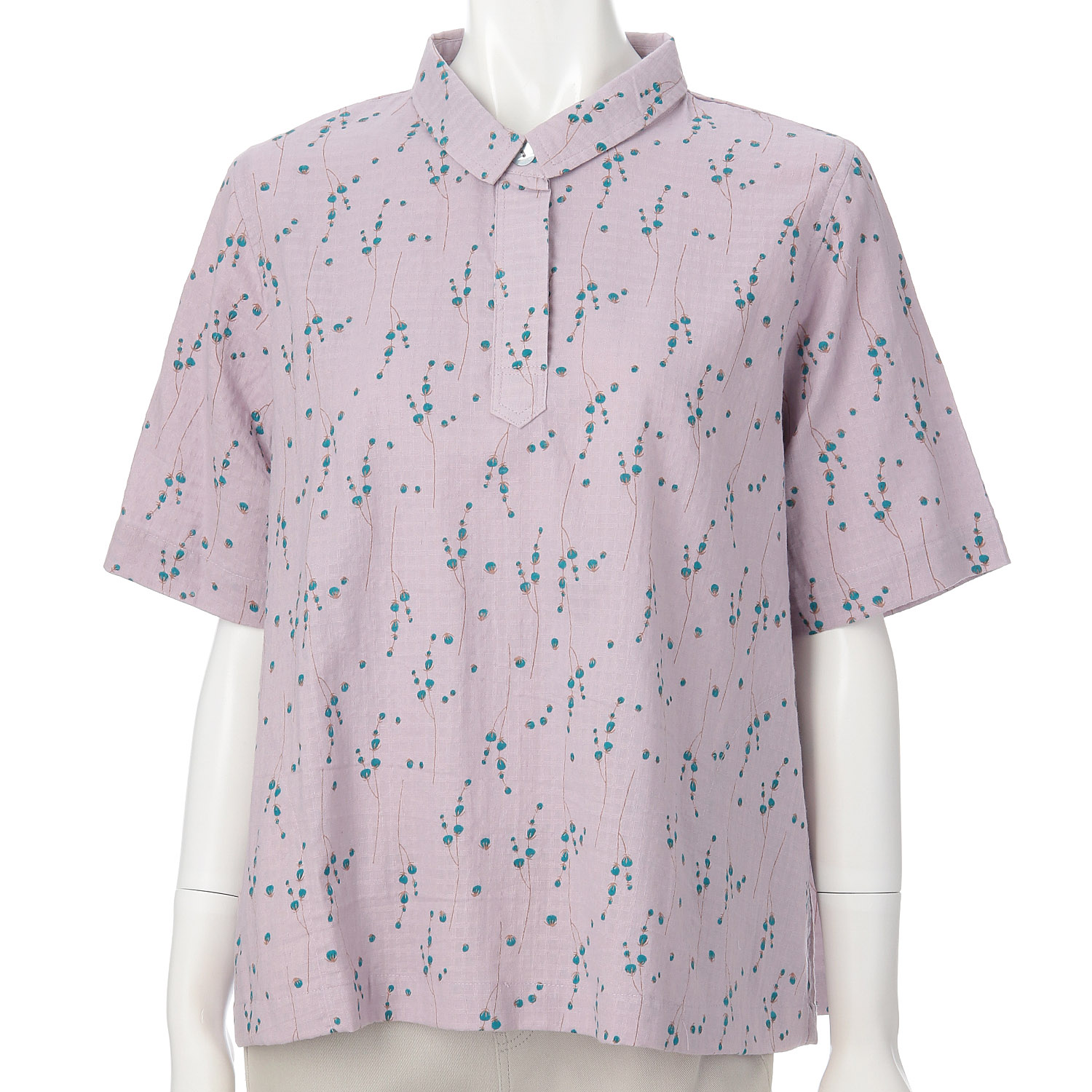 インディゴ 小さい実プリントプルオーバー - 画像4