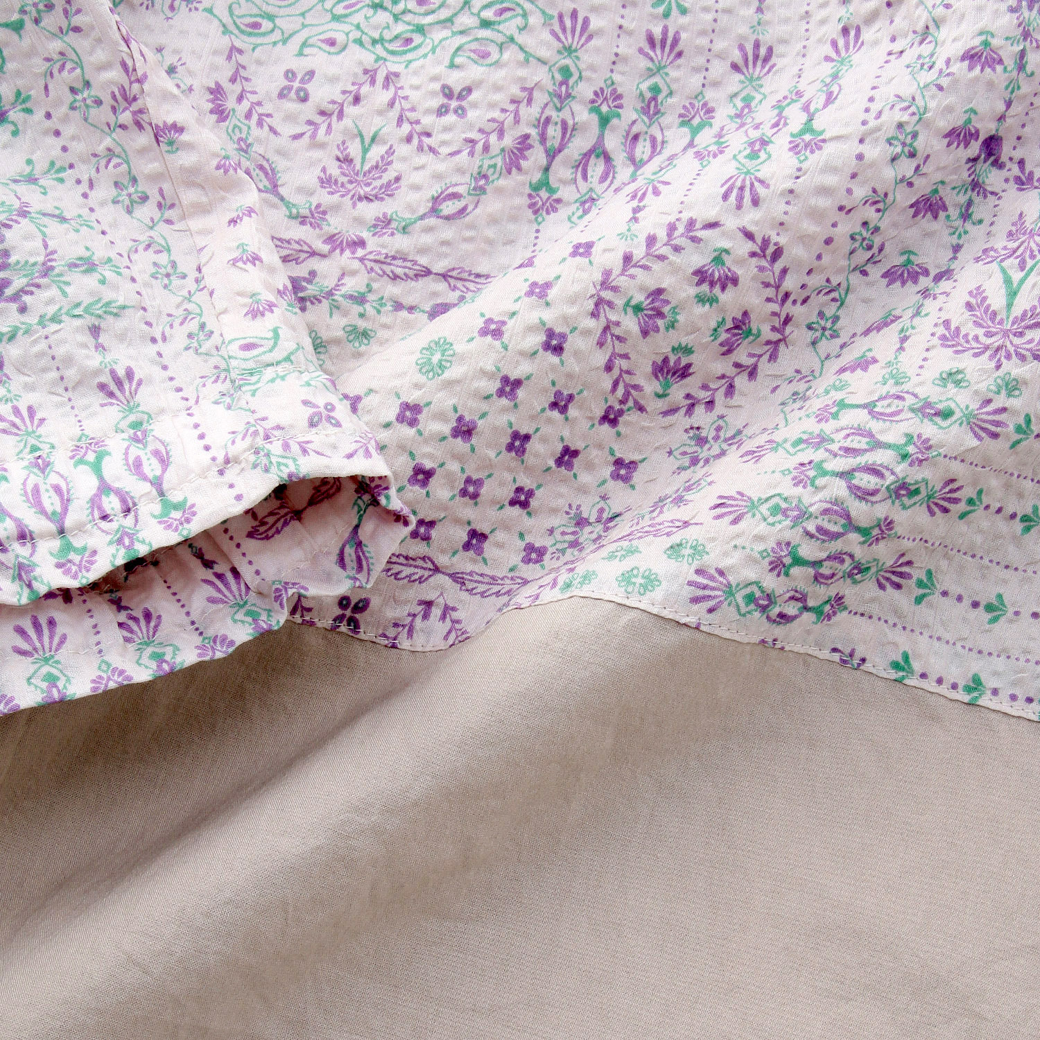 アトリエ雅 プリント無地切替ブラウス - 画像6