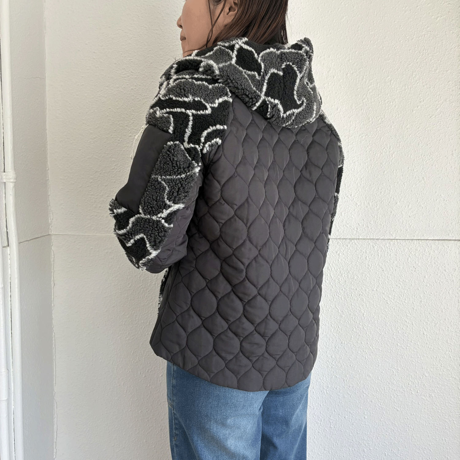 中綿ファーフードコート - 画像4