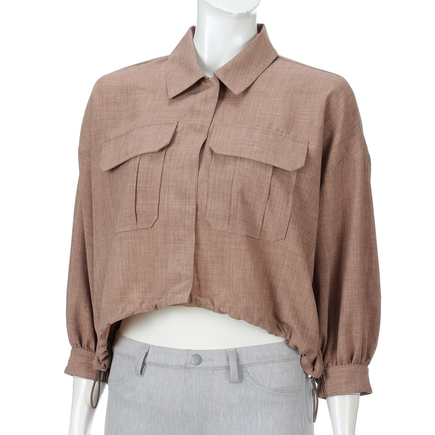 麻調ナチュラルワッシャーシャツブルゾン - 画像8