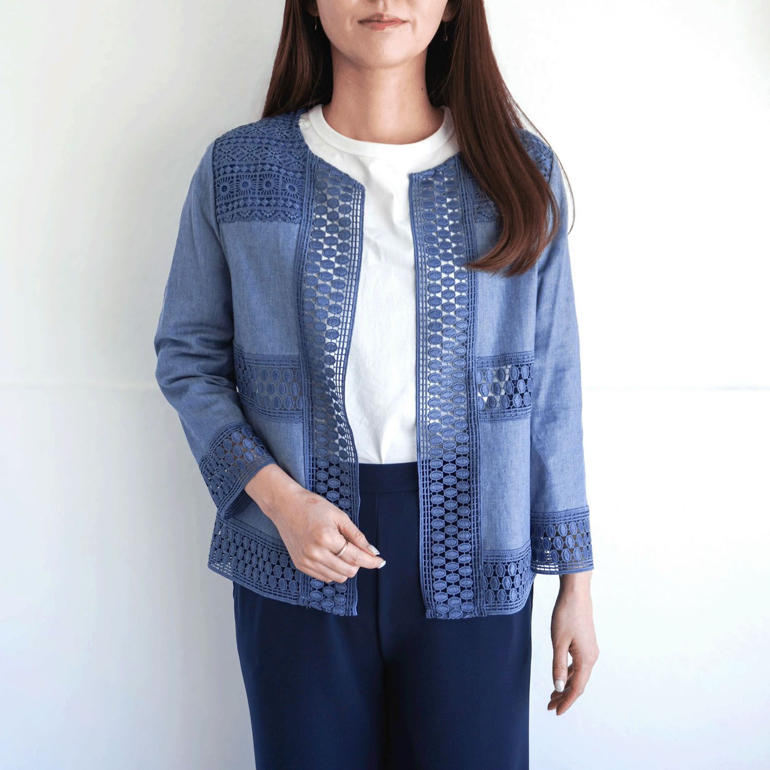 デニム調綿麻PUジャケット - 画像14