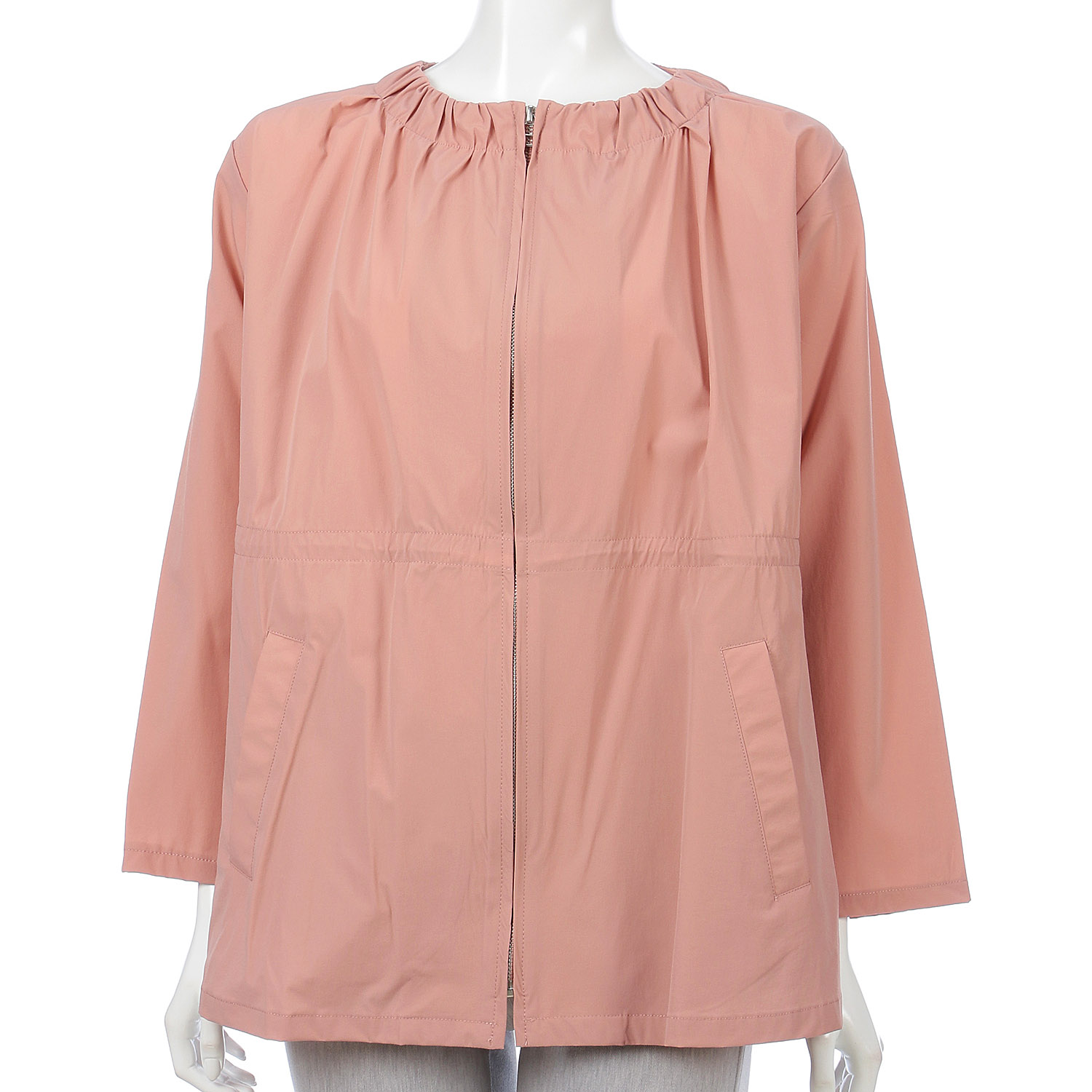 ナイロンストレッチ丸首ジャケット - 画像4