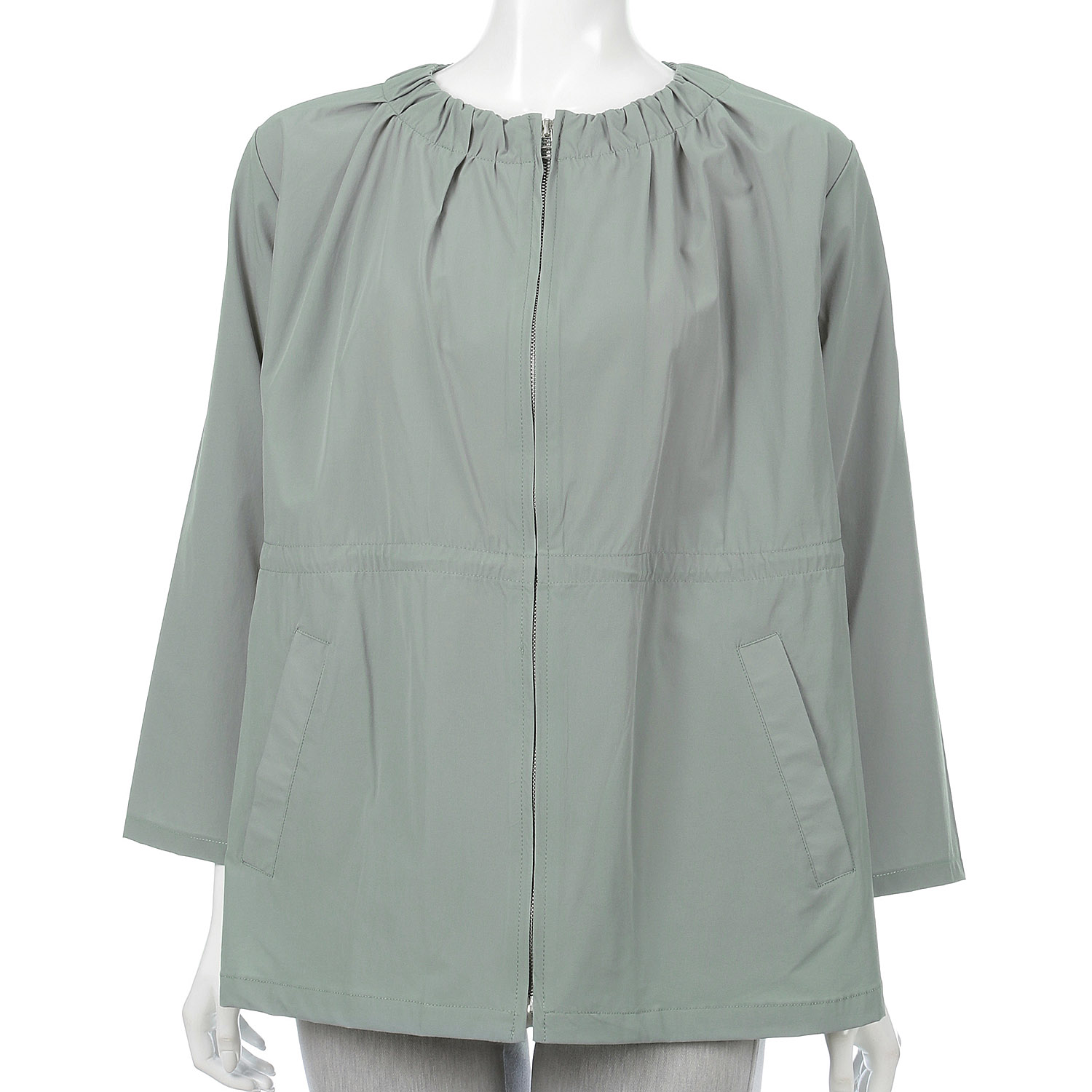 ナイロンストレッチ丸首ジャケット - 画像9