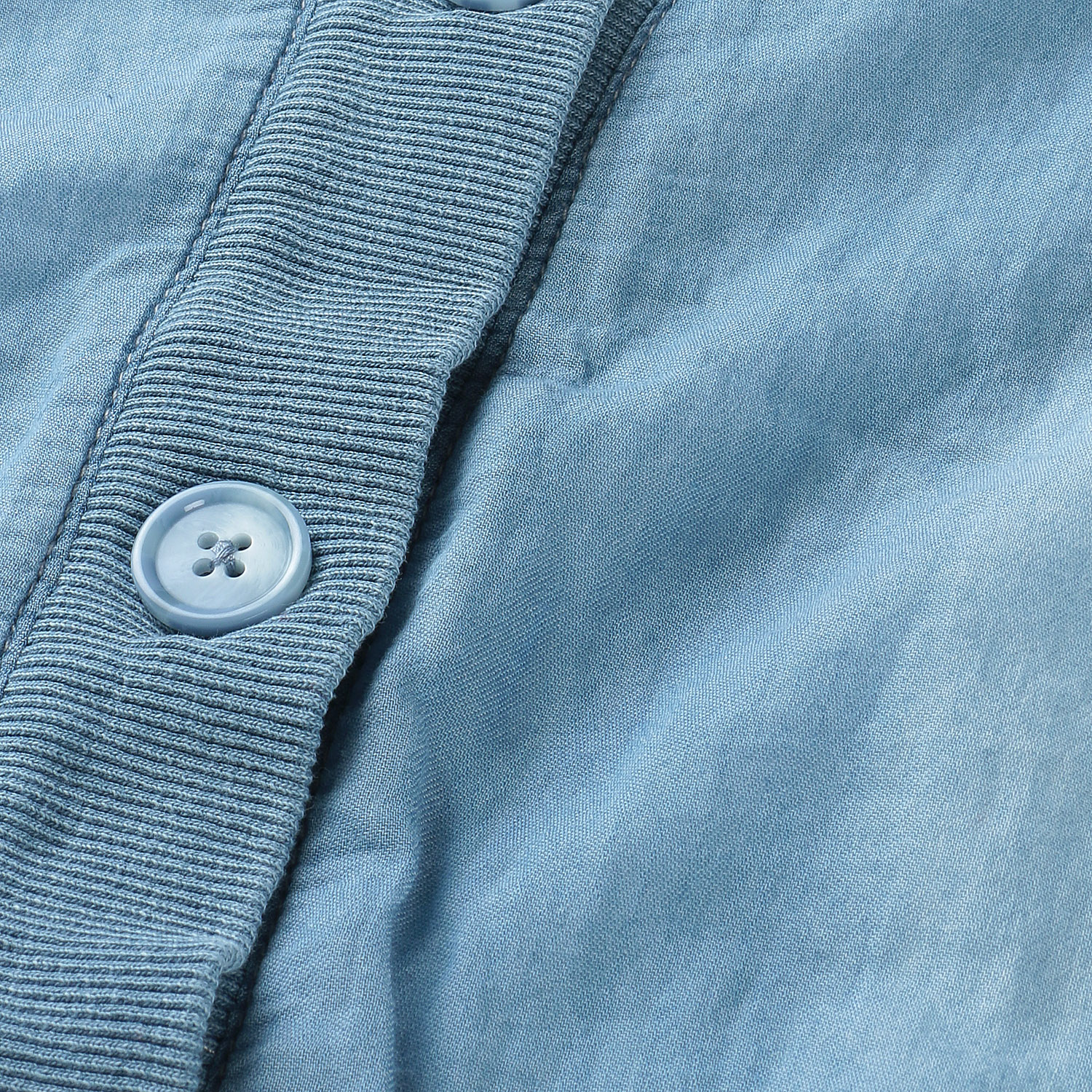 Vネックシアーデニムカーデガン - 画像3