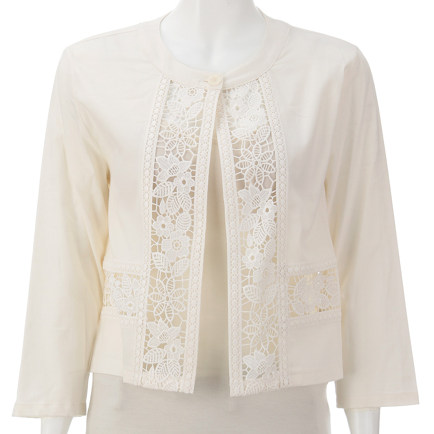 デニム調綿麻PUジャケット - 画像1