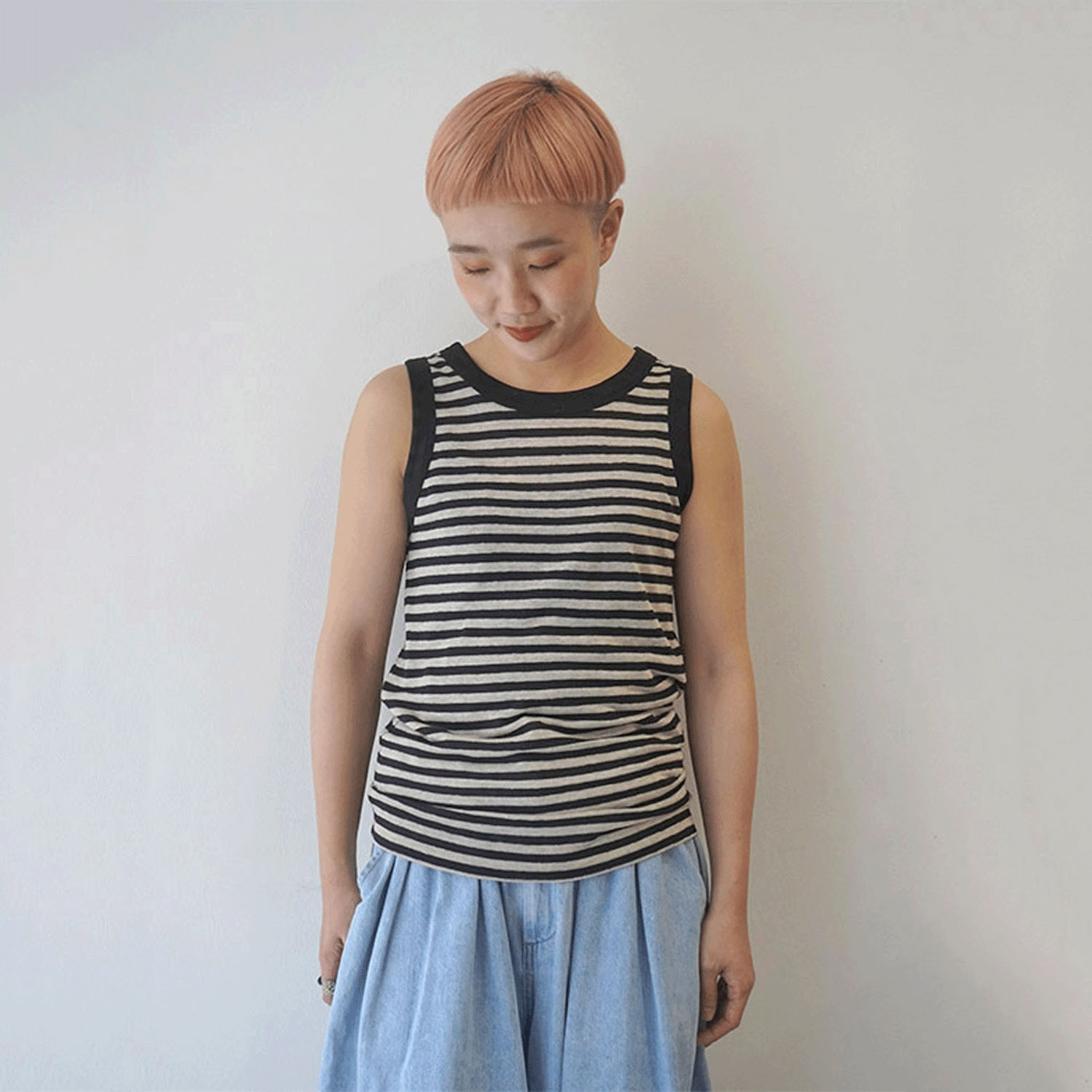 mao made スタンダード細しましまタンクトップ