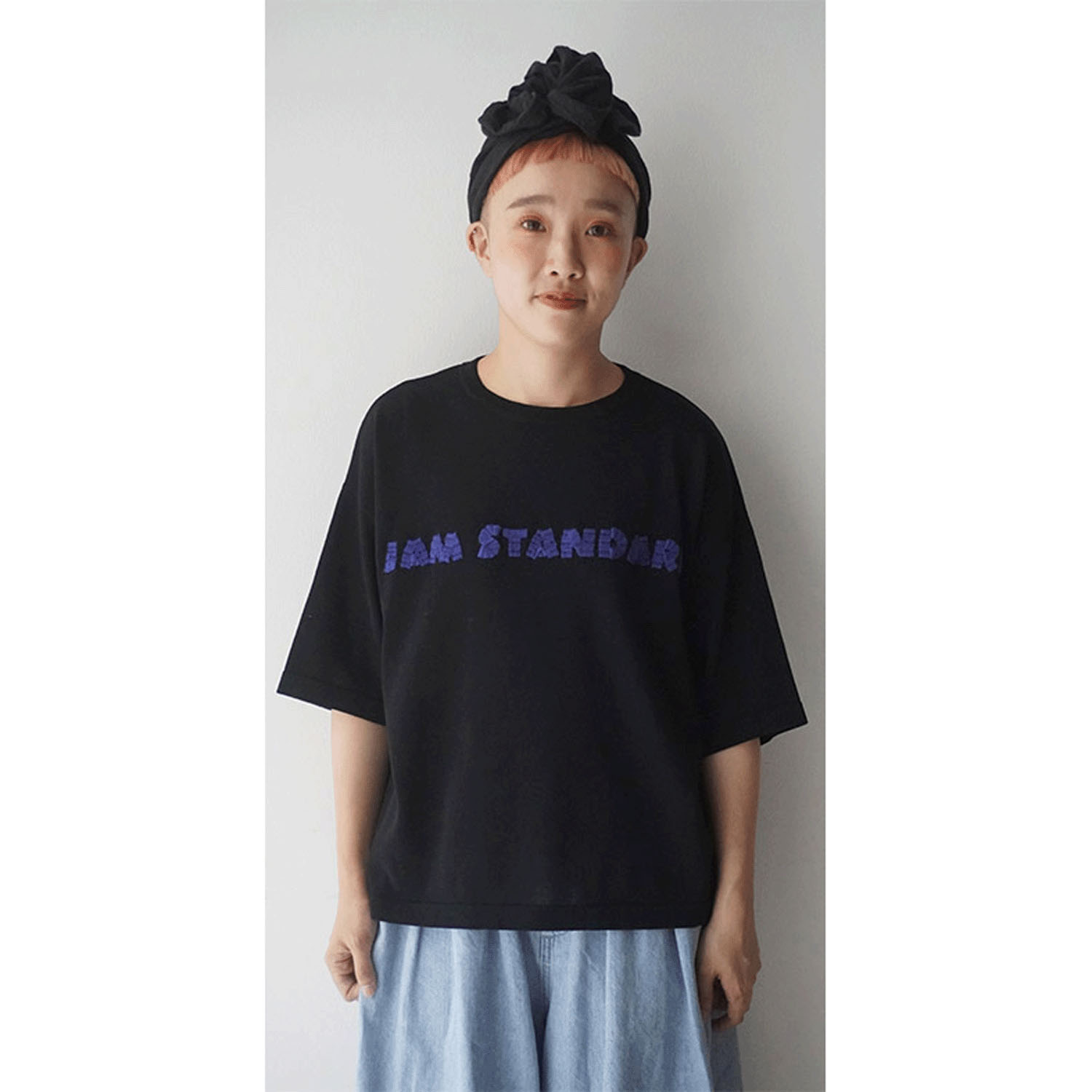 【Insta Live】mao made ロゴ刺繍5分袖ニットTEE - 画像2