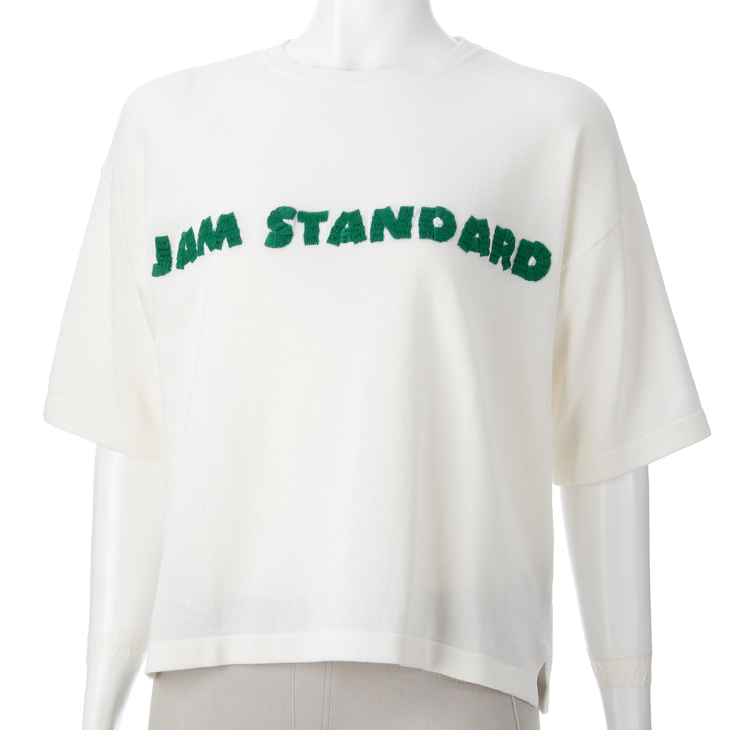 【Insta Live】mao made ロゴ刺繍5分袖ニットTEE - 画像5