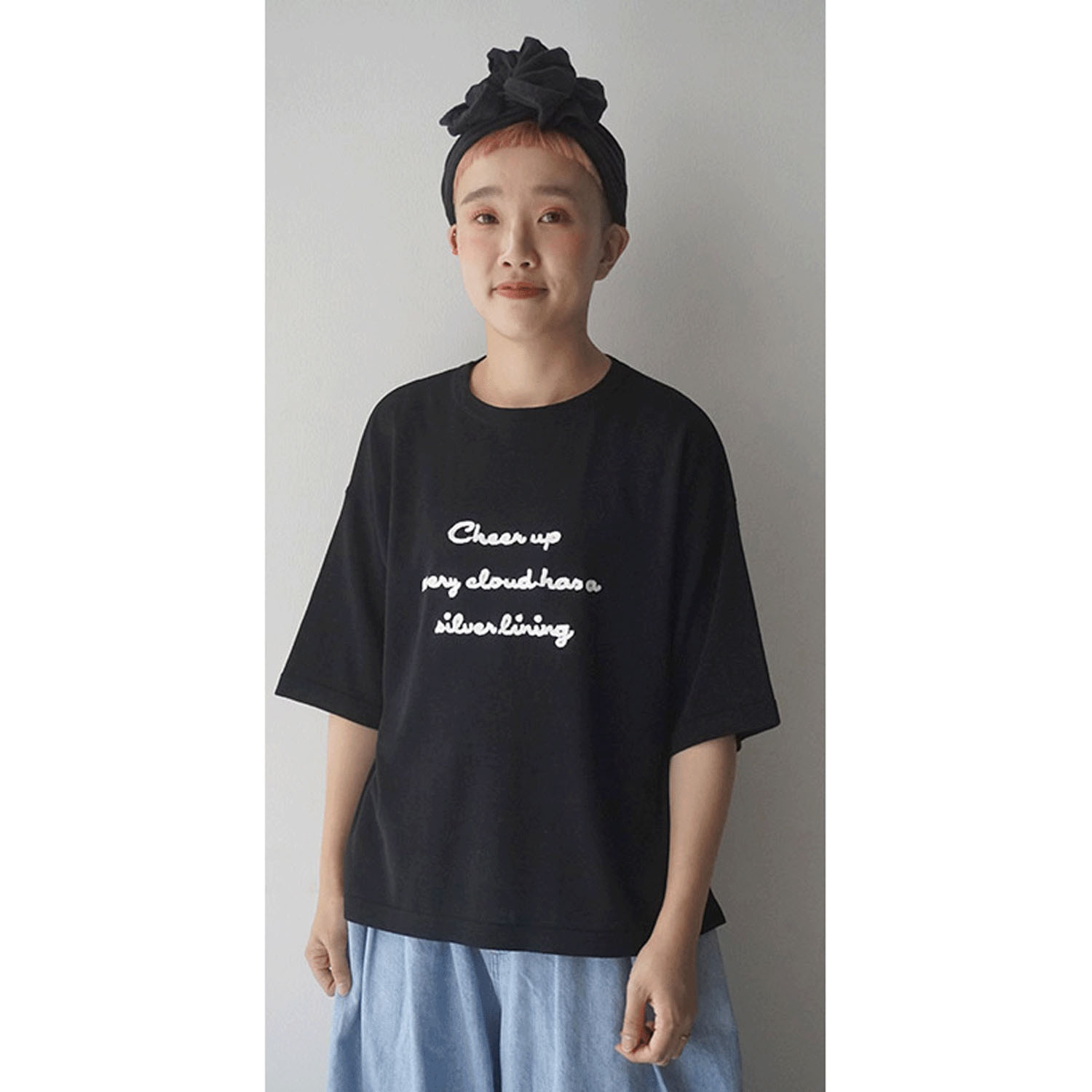 【Insta Live】mao made ロゴチェーン刺繍5分袖ニットTEE - 画像2