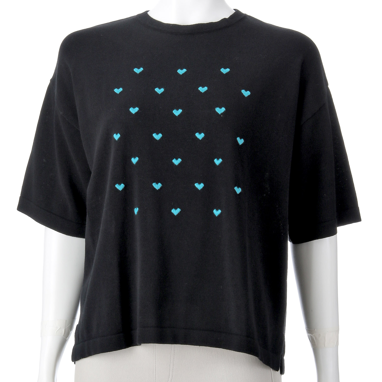 【Insta Live】mao made ハート刺繍5分袖ニットTEE - 画像3