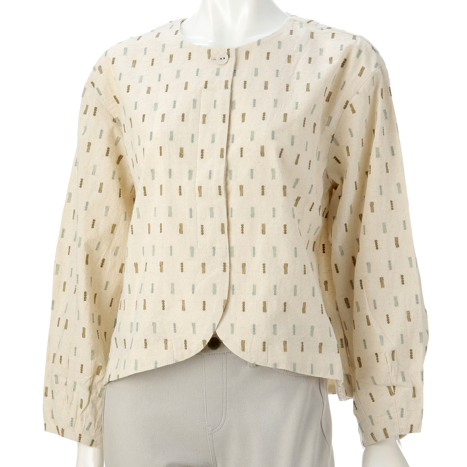 le ciel  ダンガリーマルトシカク刺繍ジャケット - 画像4