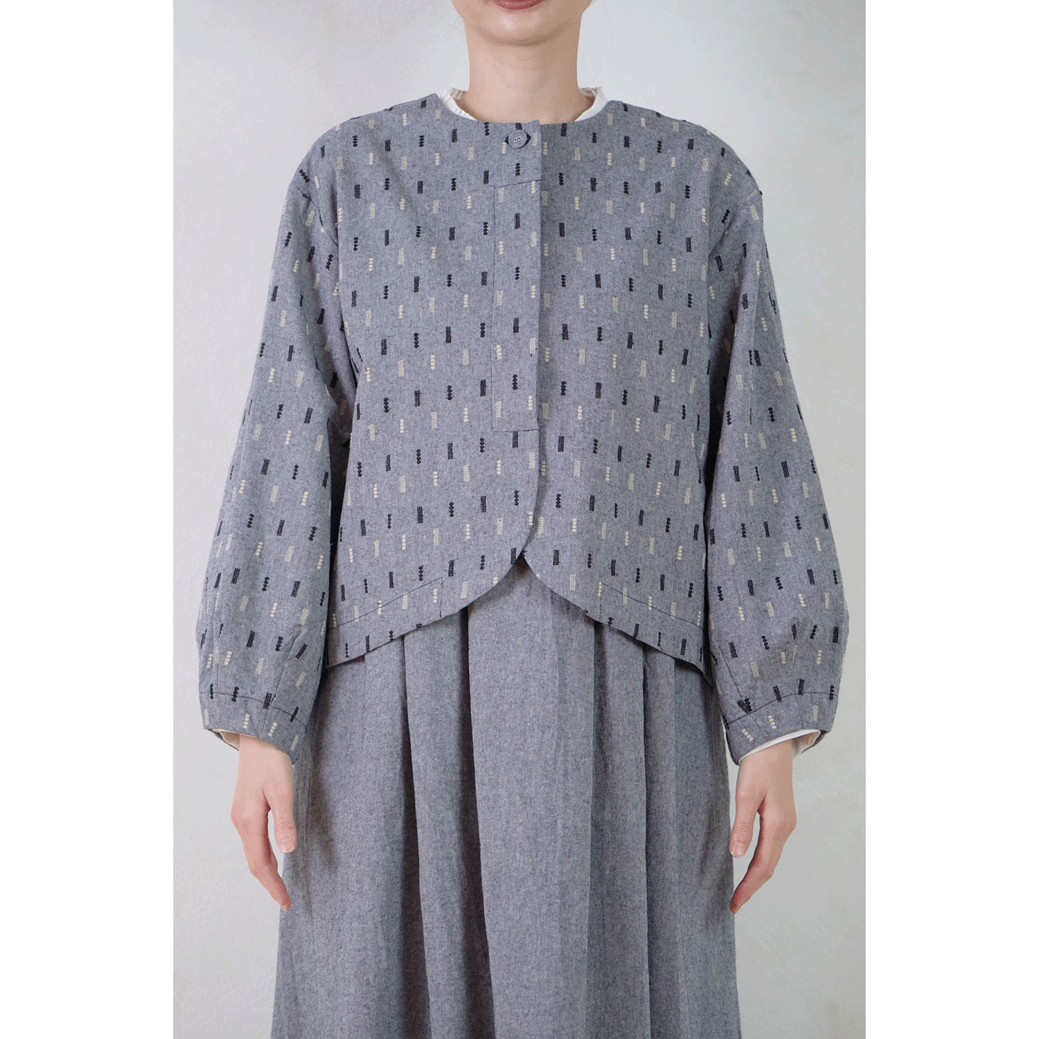 le ciel  ダンガリーマルトシカク刺繍ジャケット - 画像7