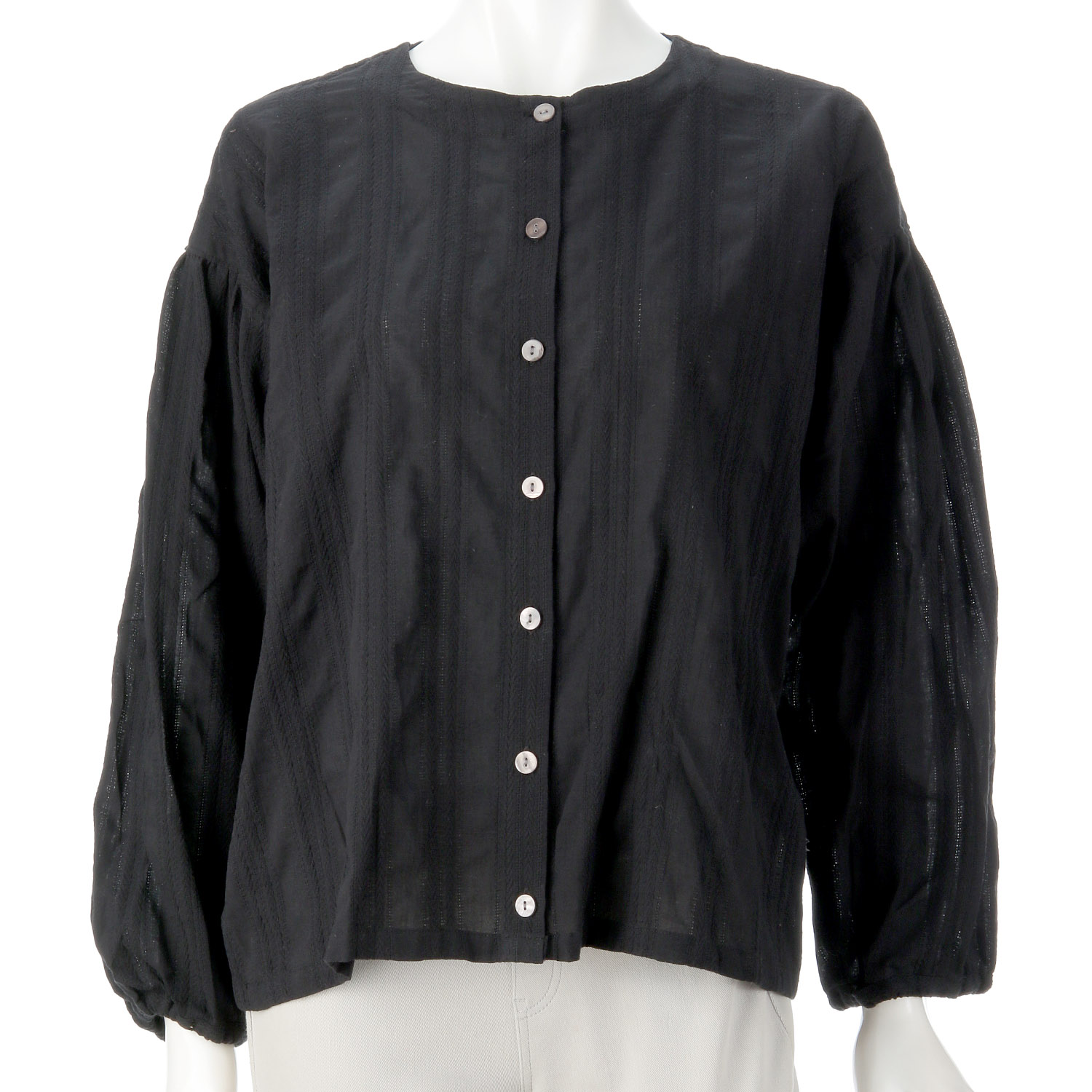 le ciel コットンコンドビースストライプブラウス - 画像3