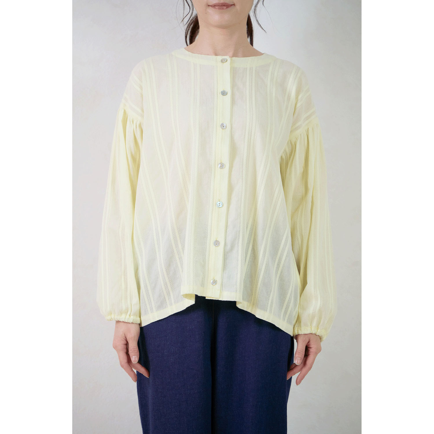 le ciel コットンコンドビースストライプブラウス - 画像5