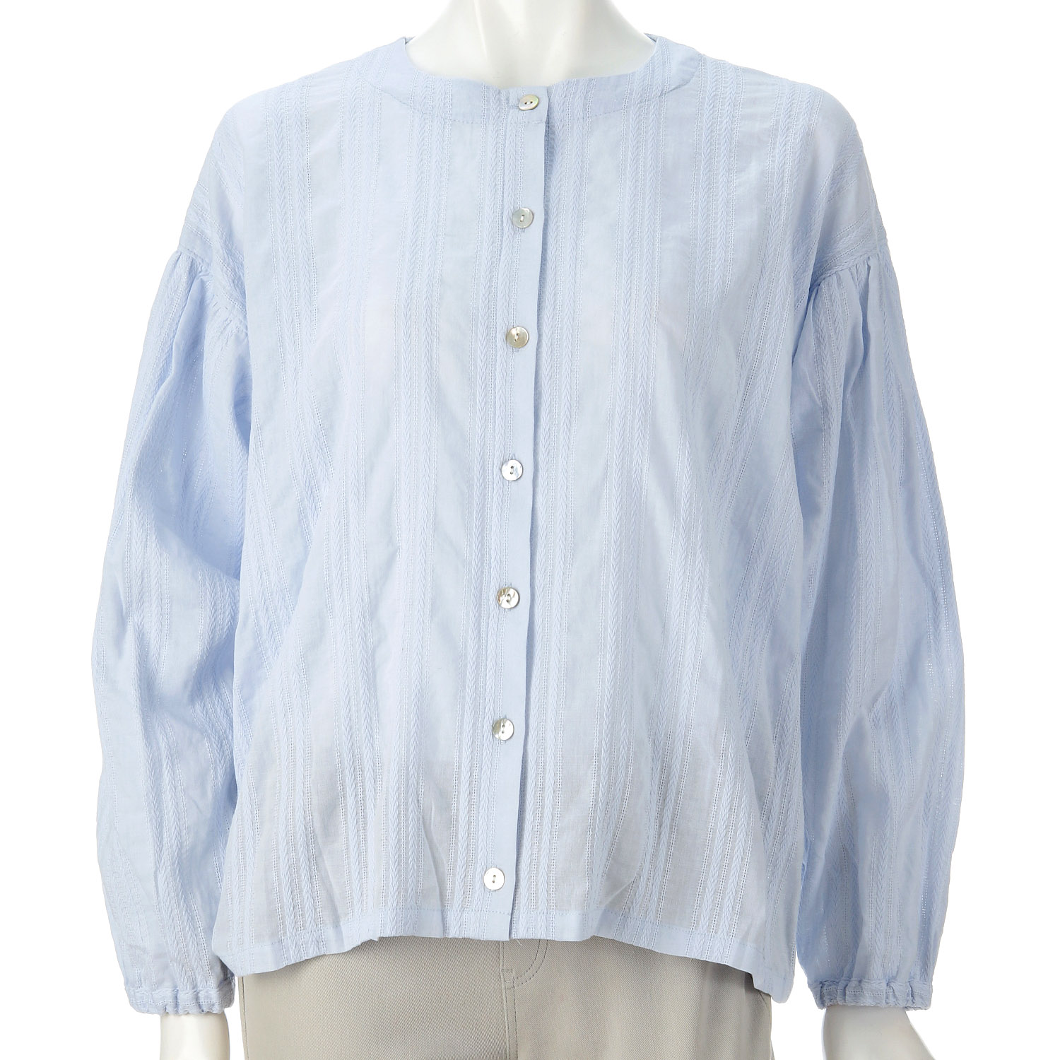 le ciel コットンコンドビースストライプブラウス - 画像10