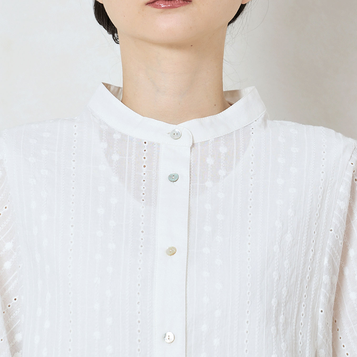 le ciel de demain コットンストライプレースチュニック - 画像5