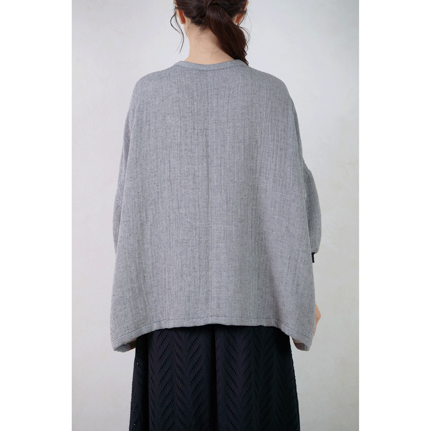 le ciel a tempsdoux  綿シャンブレーダブルガーゼブラウス - 画像4