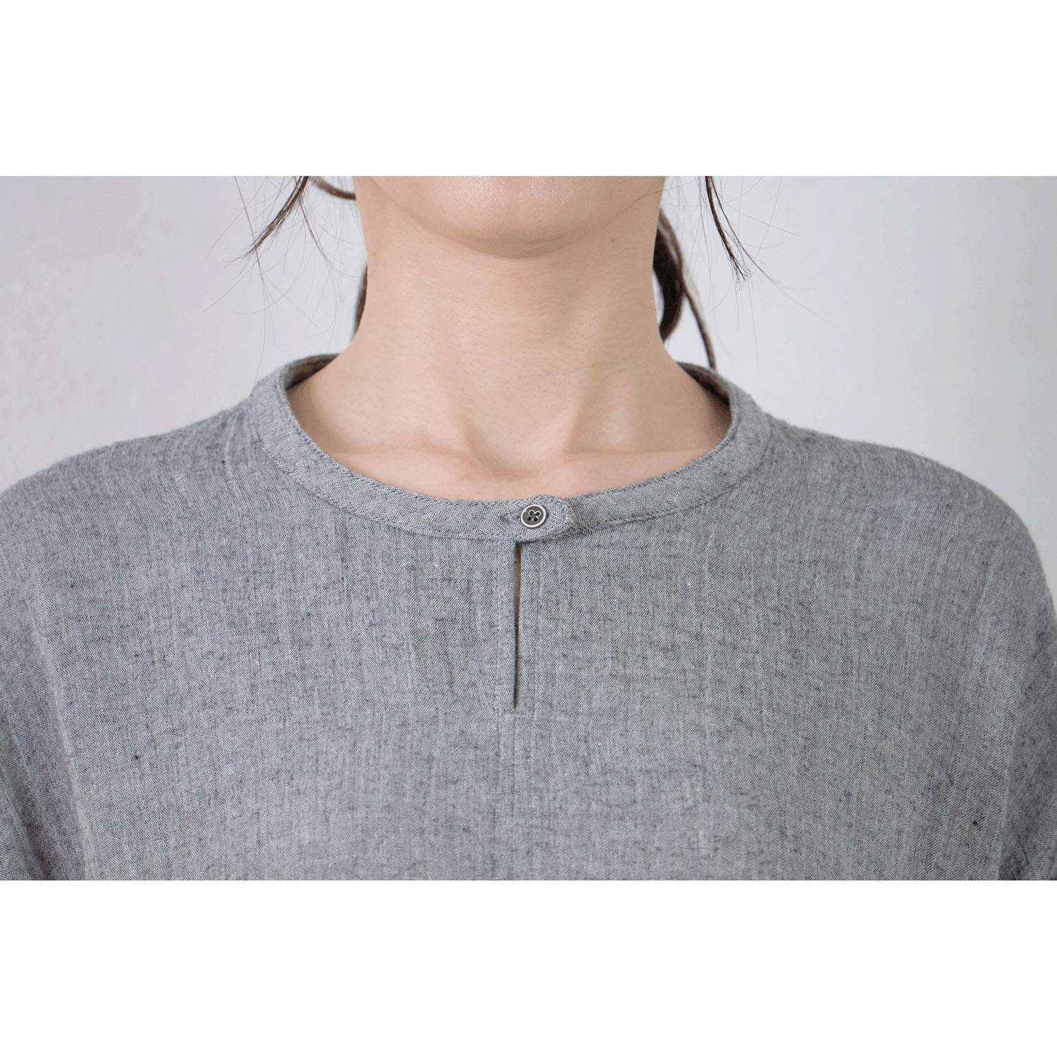 le ciel a tempsdoux  綿シャンブレーダブルガーゼブラウス - 画像5