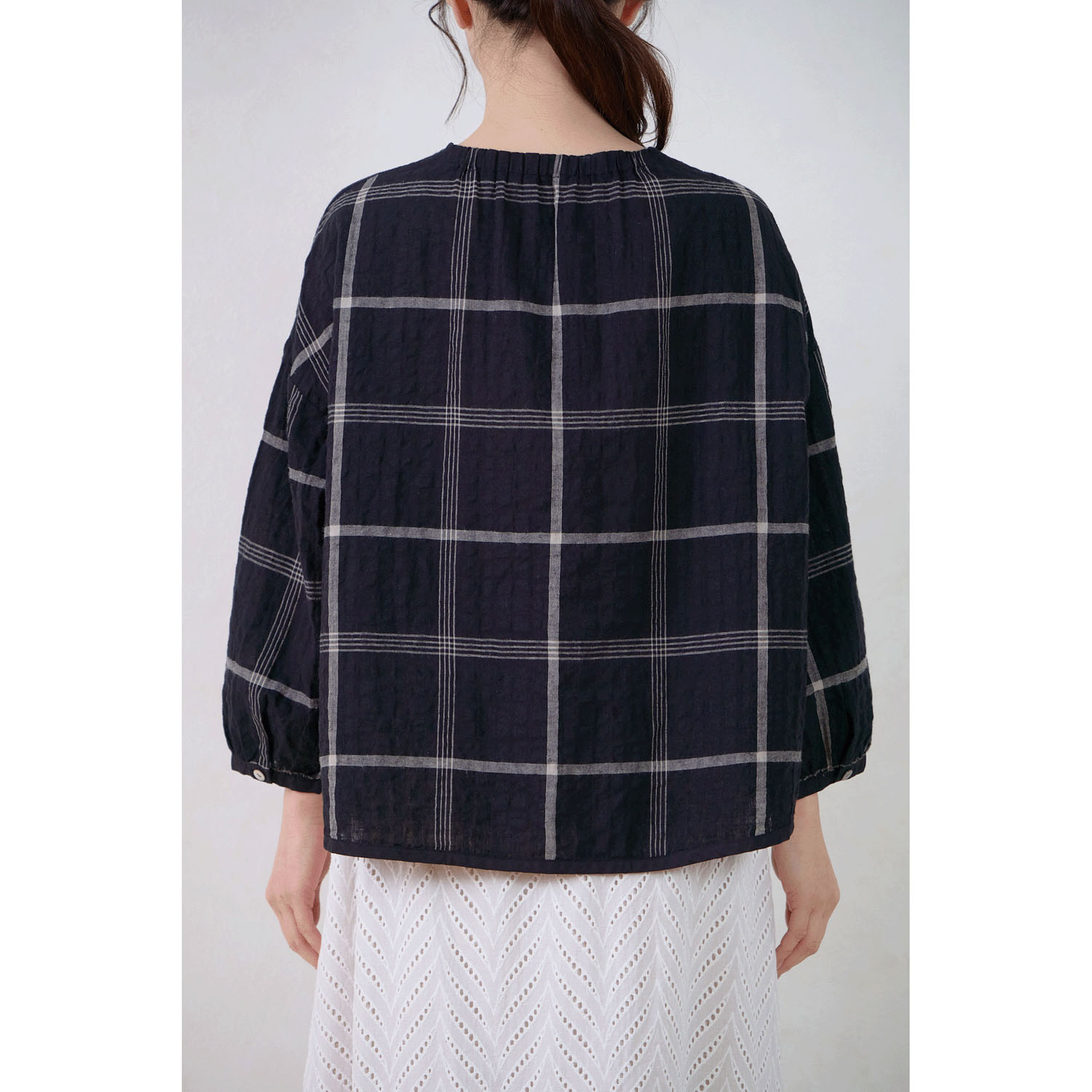 le ciel a tempsdoux 先染めチェックブラウス - 画像9