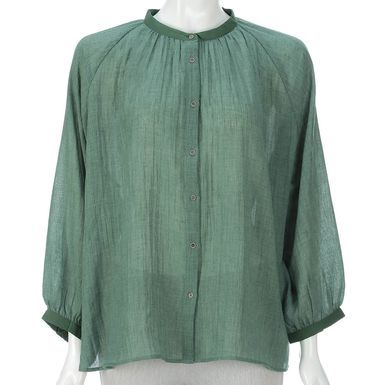 le ciel a tempsdoux 綿混シャンブレーブラウス - 画像9