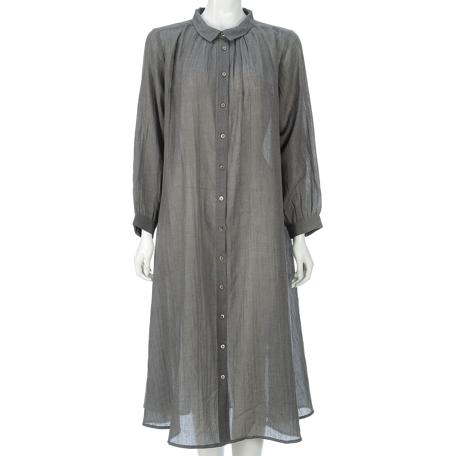 le ciel a tempsdoux 綿混ガーゼシャンブレーワンピース - 画像3