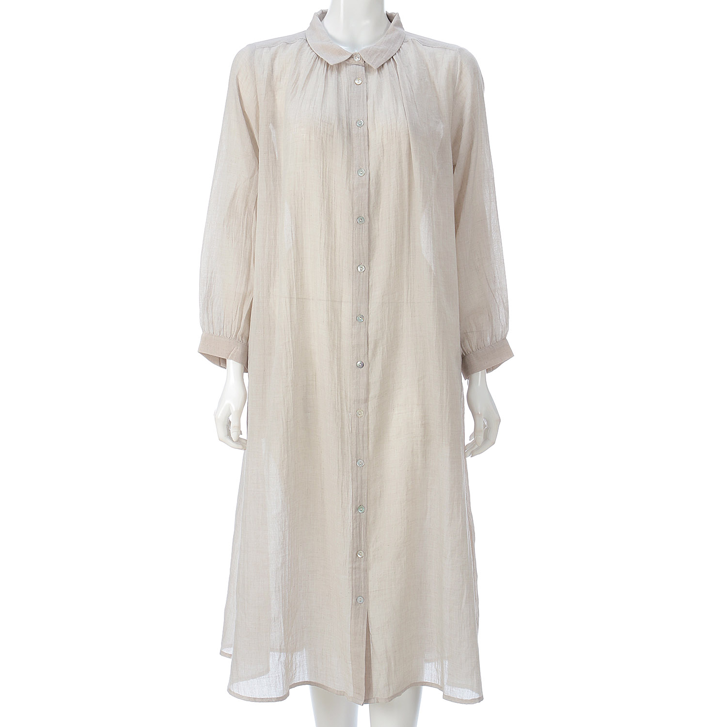 le ciel a tempsdoux 綿混ガーゼシャンブレーワンピース - 画像4