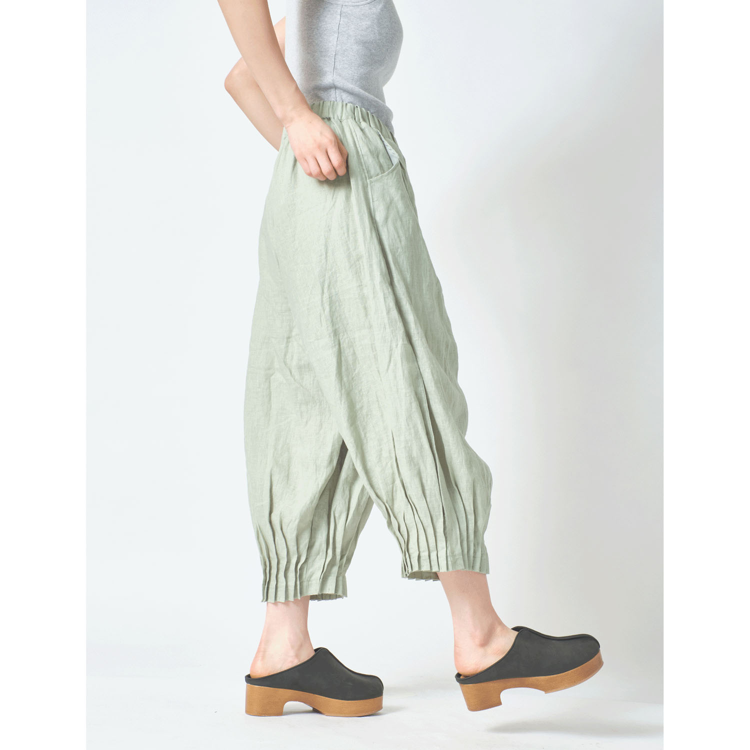 ubasoku 裏地付きワイドシルエットパンツ - 画像13