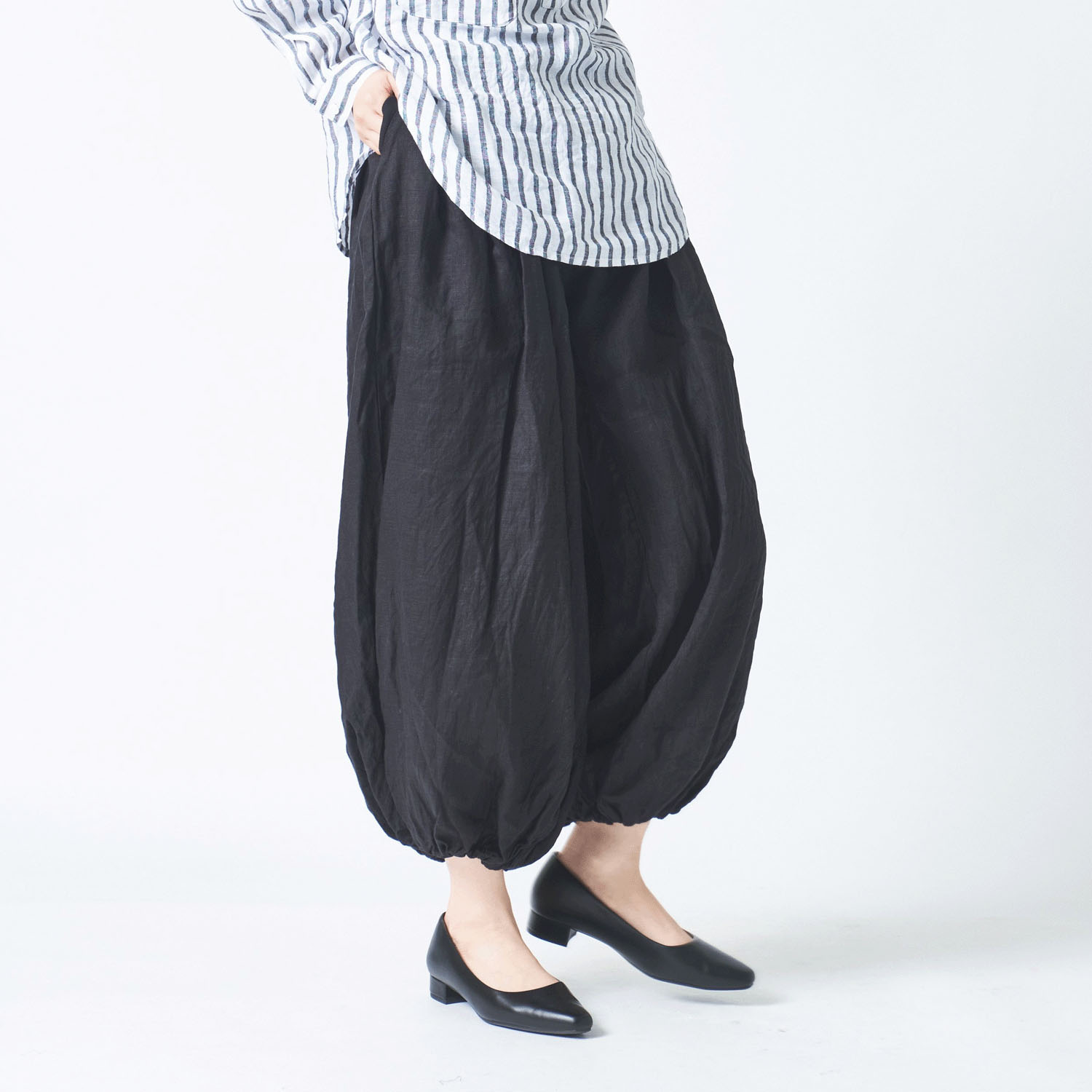 ubasoku 裾ゴムボリュームパンツ