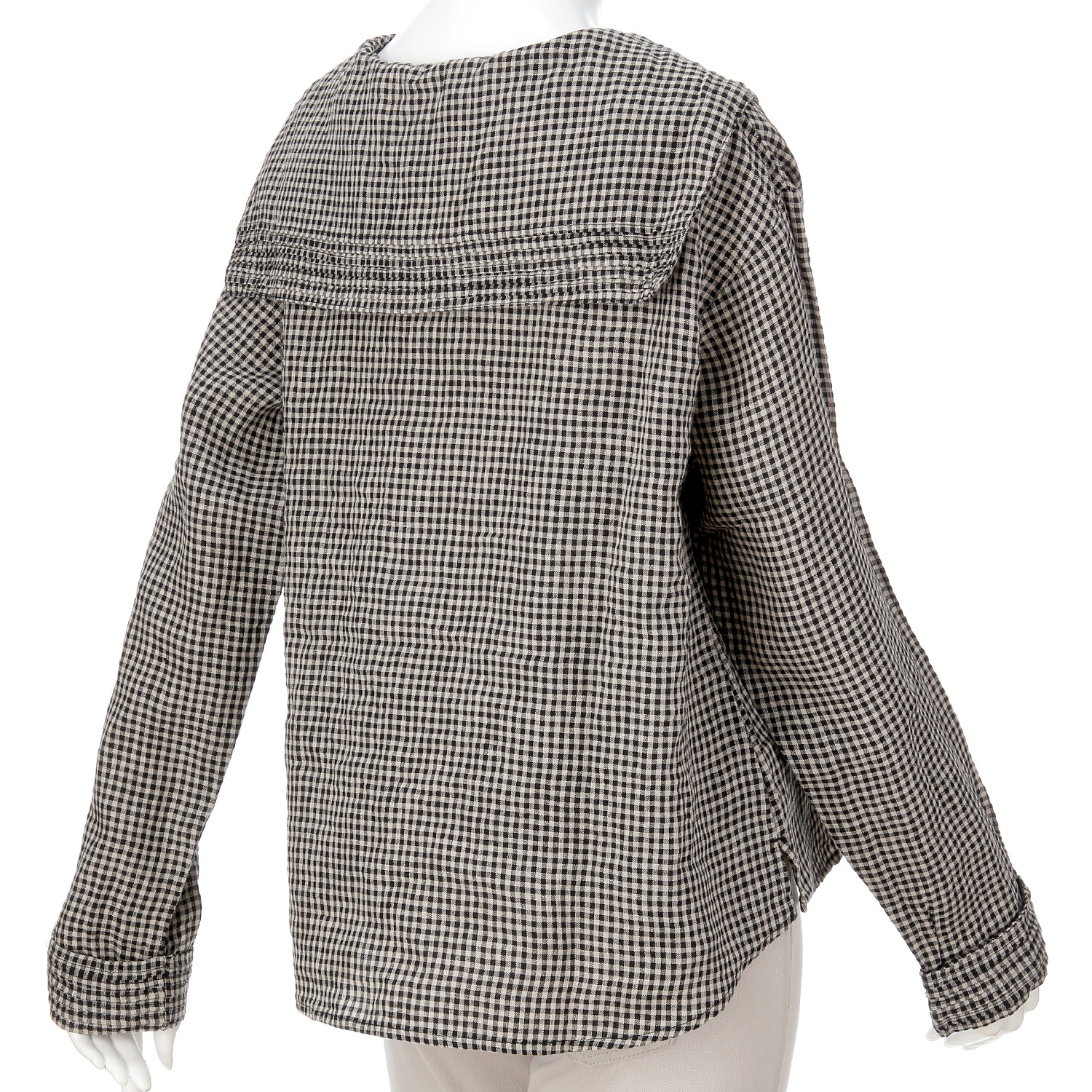 ubasoku 大衿・折返し袖ピンタック加工セーラー衿長袖ブラウス - 画像6