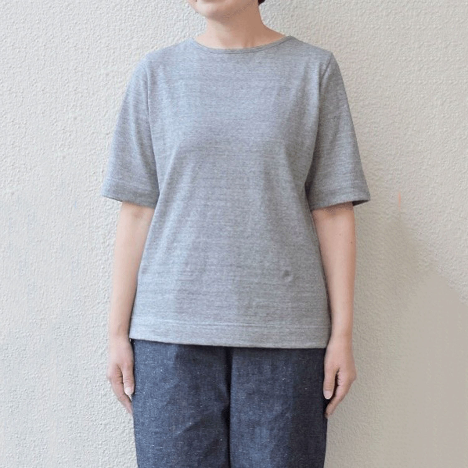 【ETONET限定】homeworking ボートネック5分袖プルオーバー