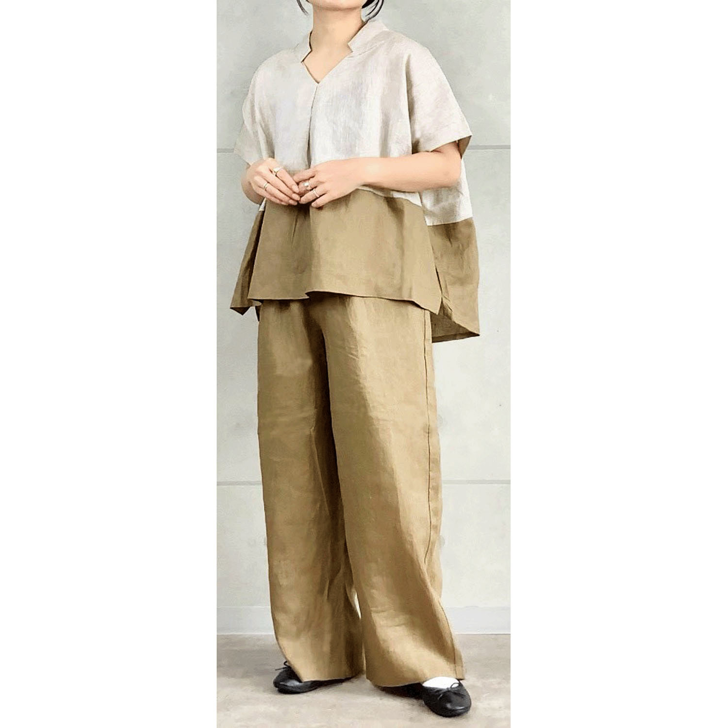 AUG バイカラーブラウス - 画像4