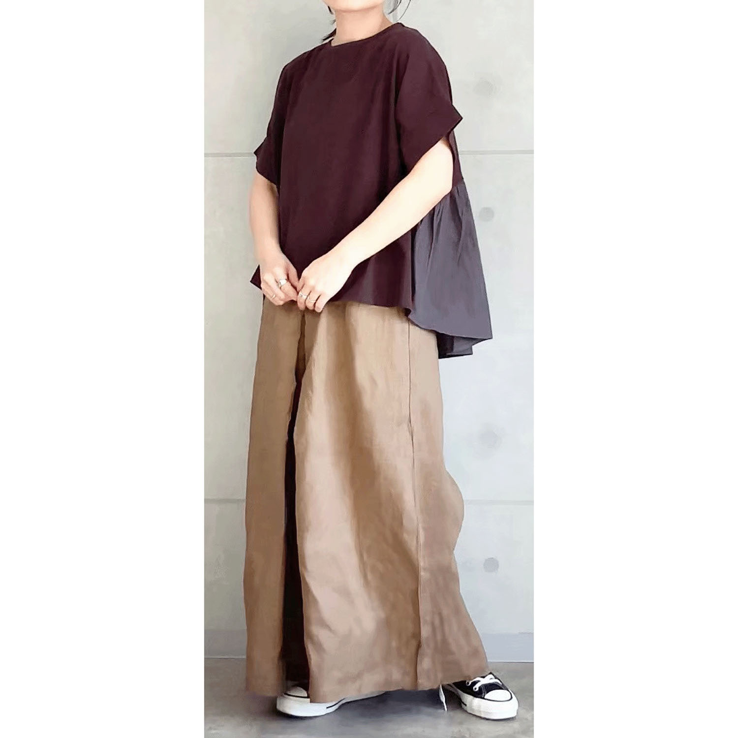 AUG 切替ギャザーTee