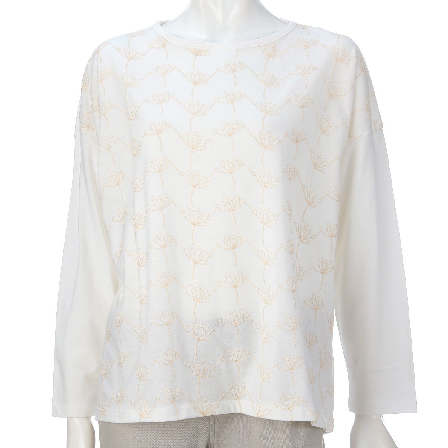 homeworking 30天竺刺繍ボートネックプルオーバー