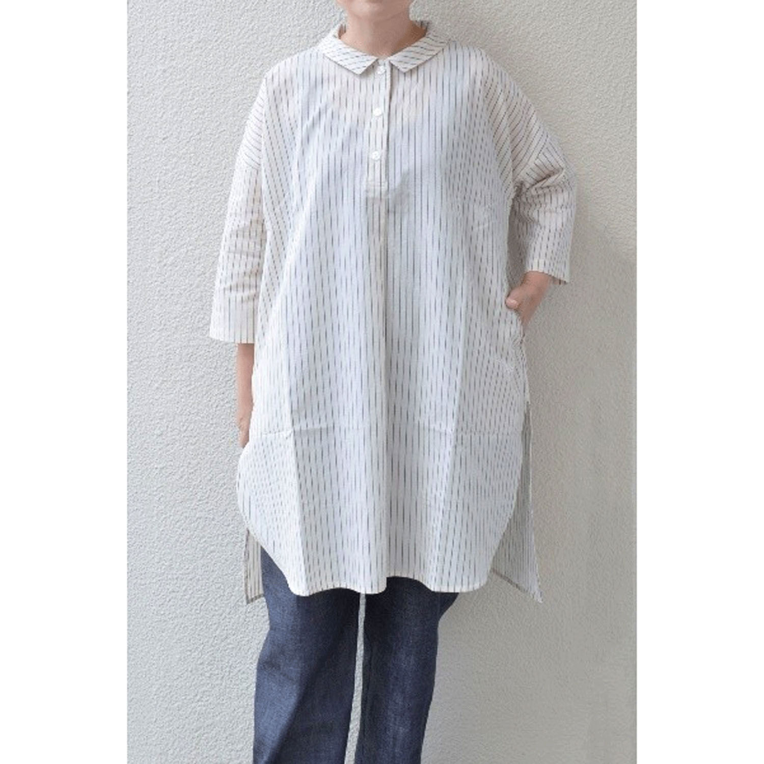 homeworking 8部袖ロングプルオーバー