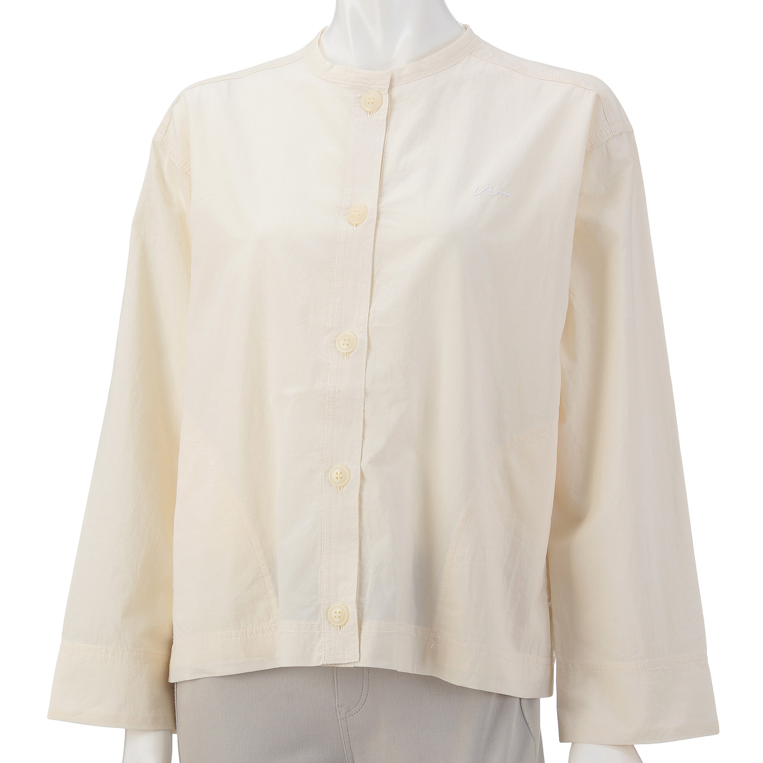 【新ブランド】VAMU ノーカラーシャツブルゾン - 画像4