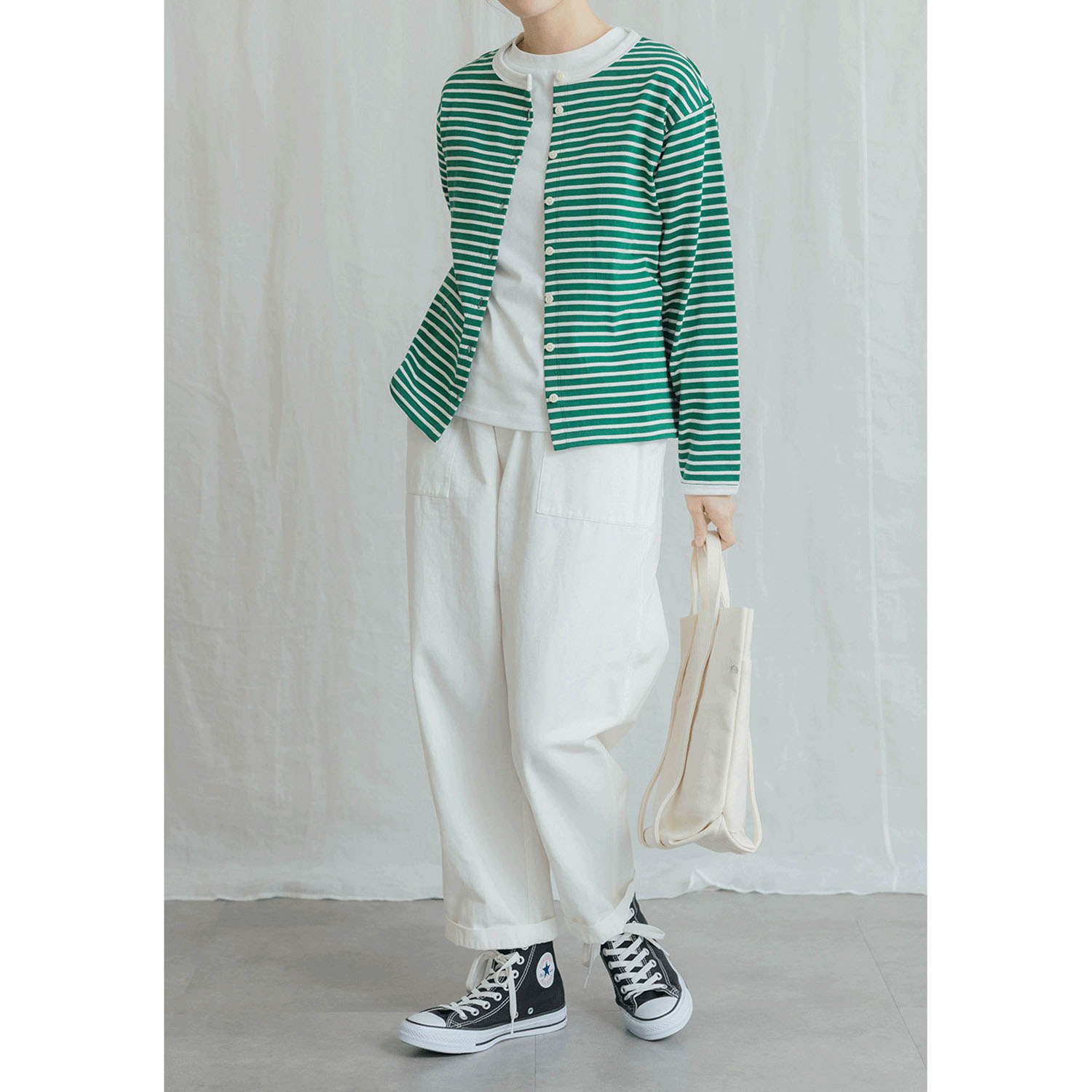 【新ブランド】VAMU ボーダーカットカーディガン - 画像7