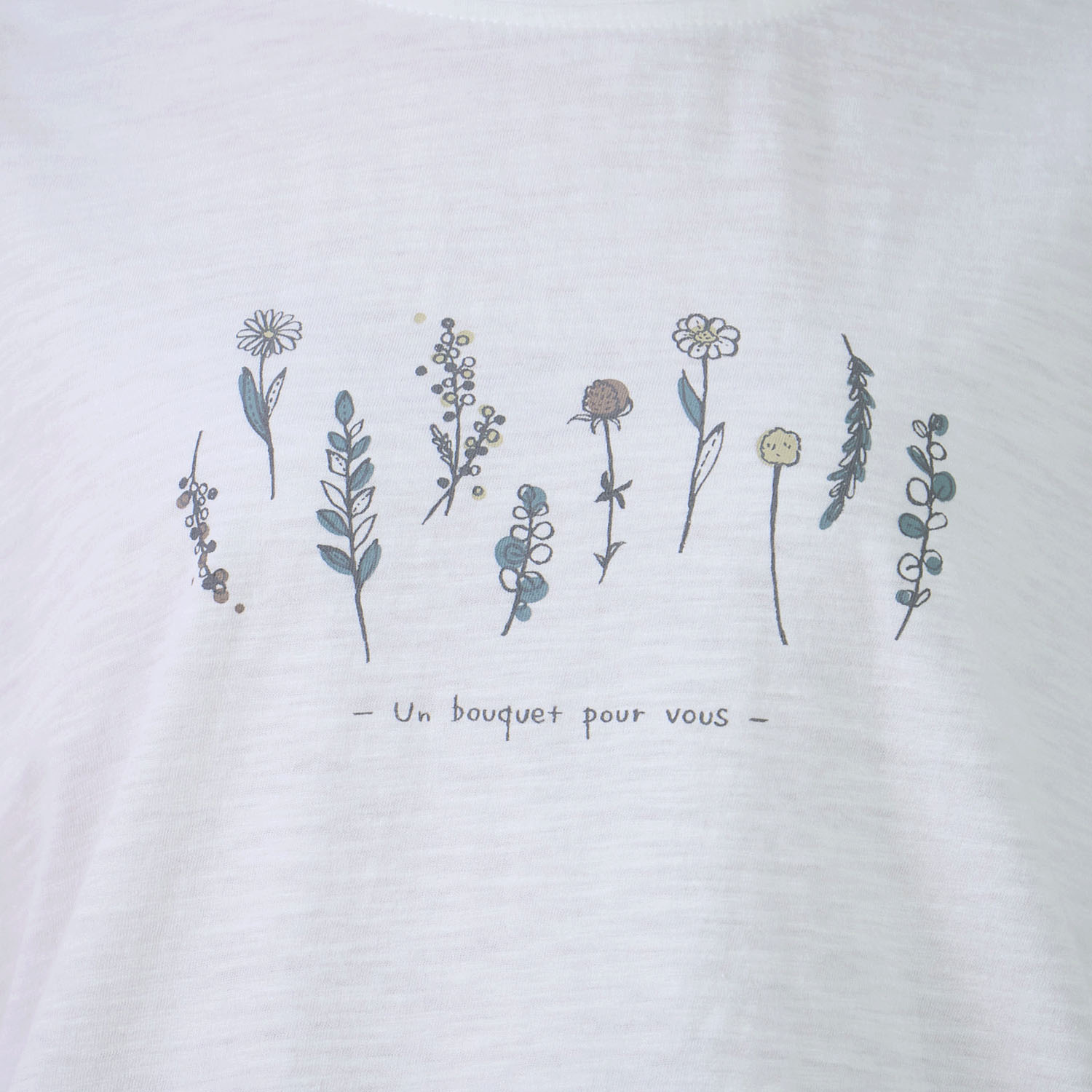 le ciel スラブ天竺 植物柄プリントTシャツ - 画像4