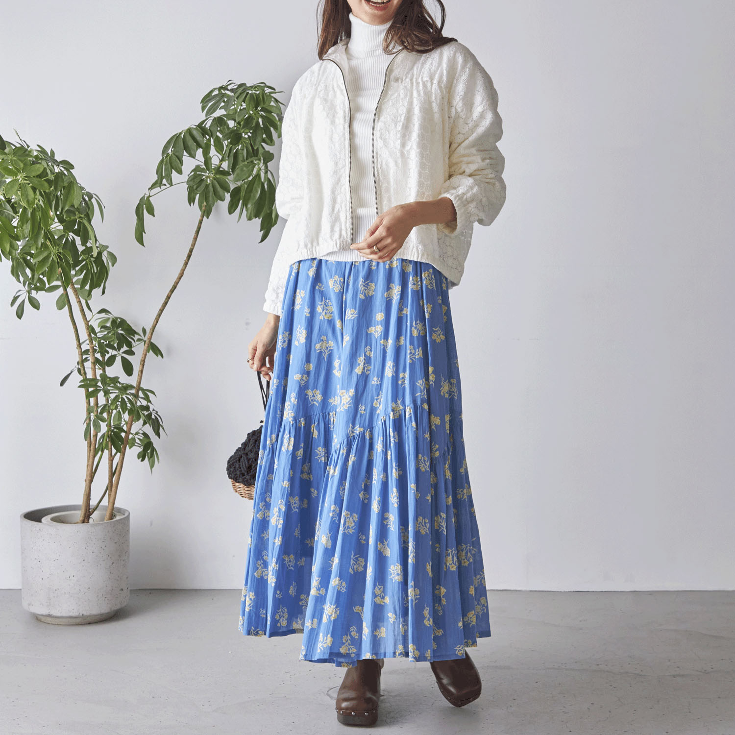 Fanaka フラワープリントスカート - 画像5