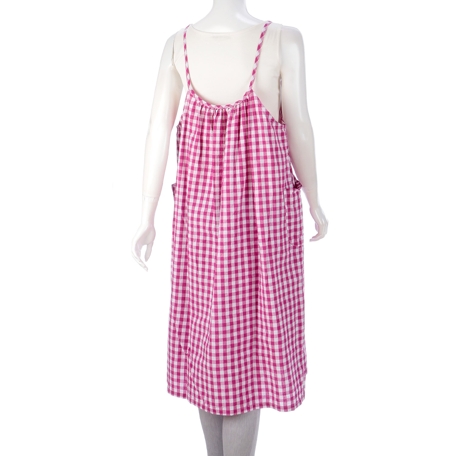 【ETONET限定】homeworking ギンガムギャザーエプロンワンピース - 画像4