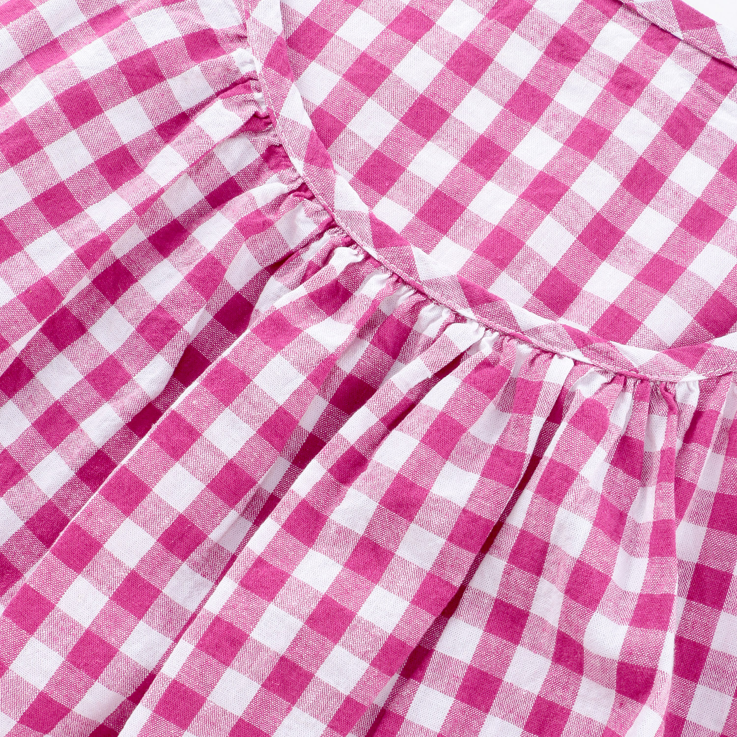 【ETONET限定】homeworking ギンガムギャザーエプロンワンピース - 画像5