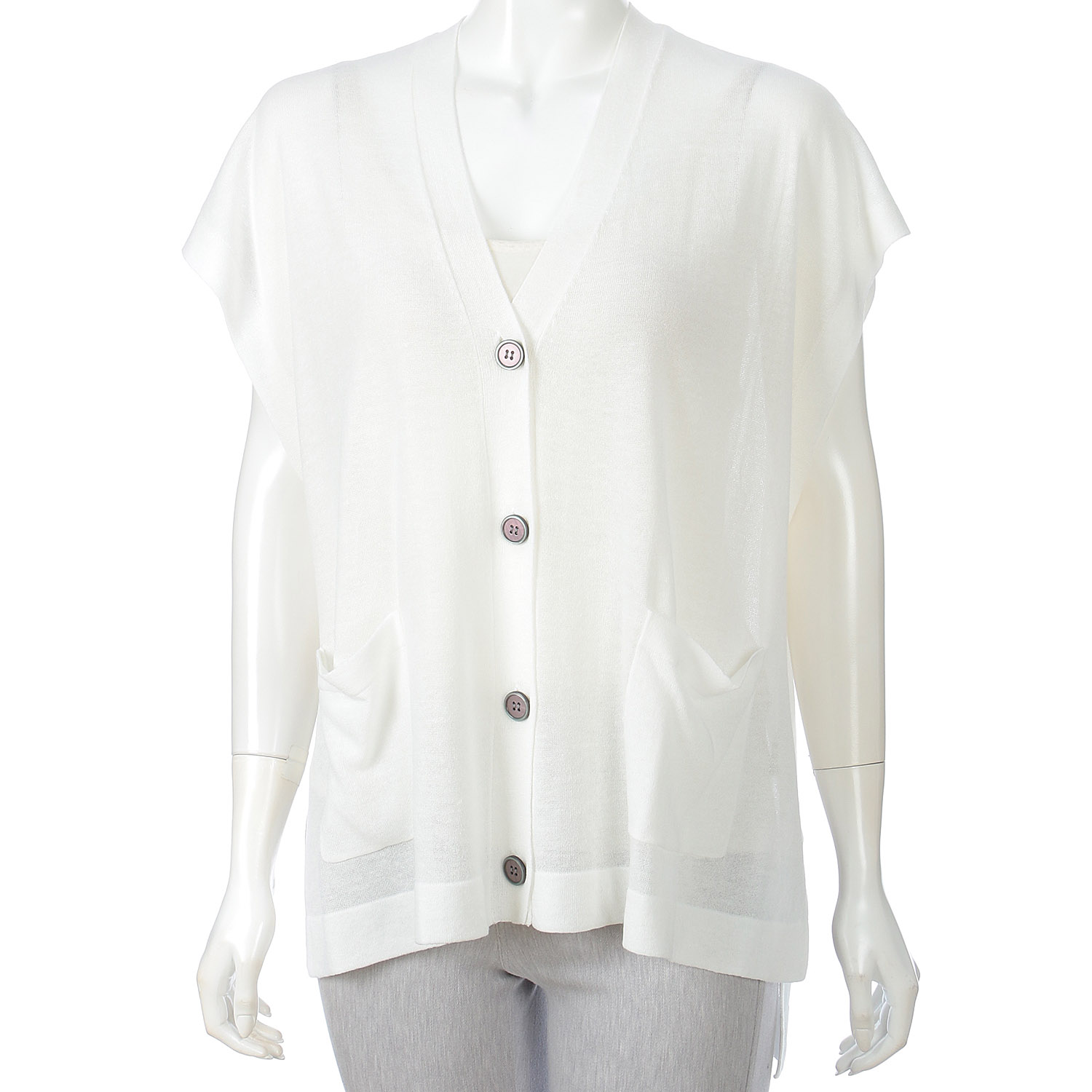 【Insta Live】mao made Vネック前あきゆったりジレ - 画像3