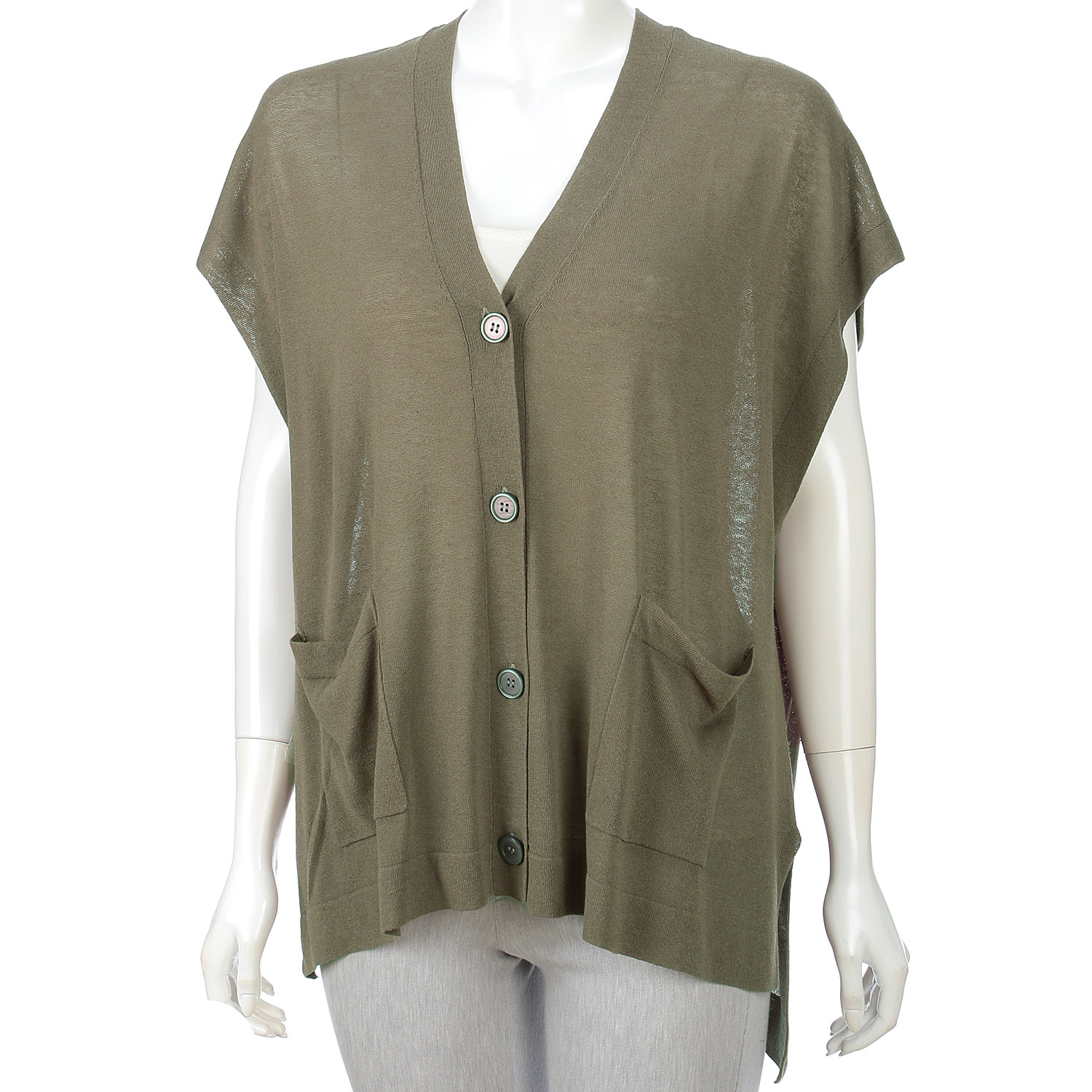 【Insta Live】mao made Vネック前あきゆったりジレ - 画像10