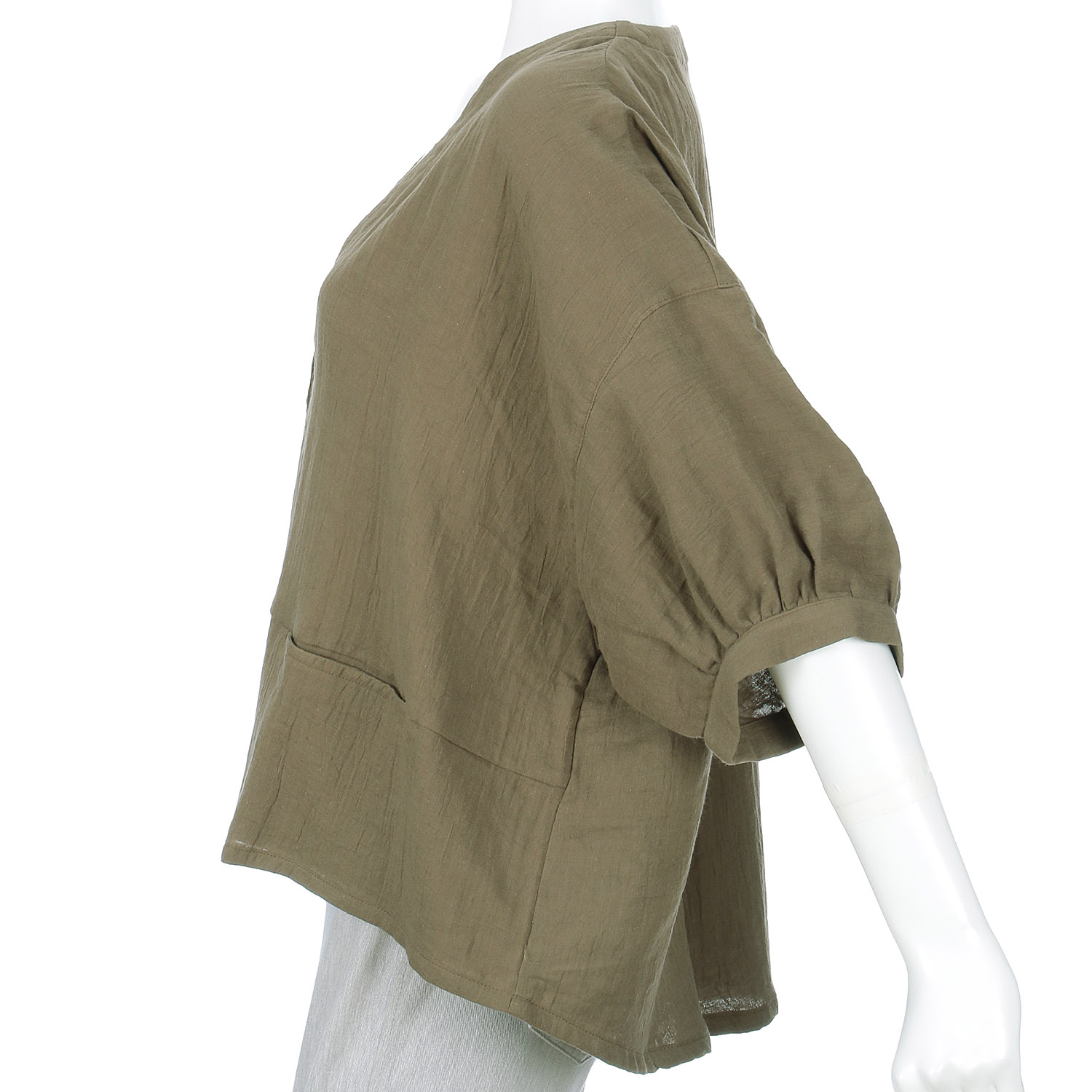 homeworking ダブルガーゼハンドワッシャーカーディガン - 画像4